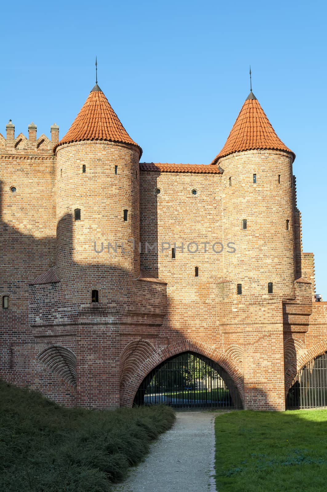 The Barbican, medieval fortification in the city of Warsaw, Poland.