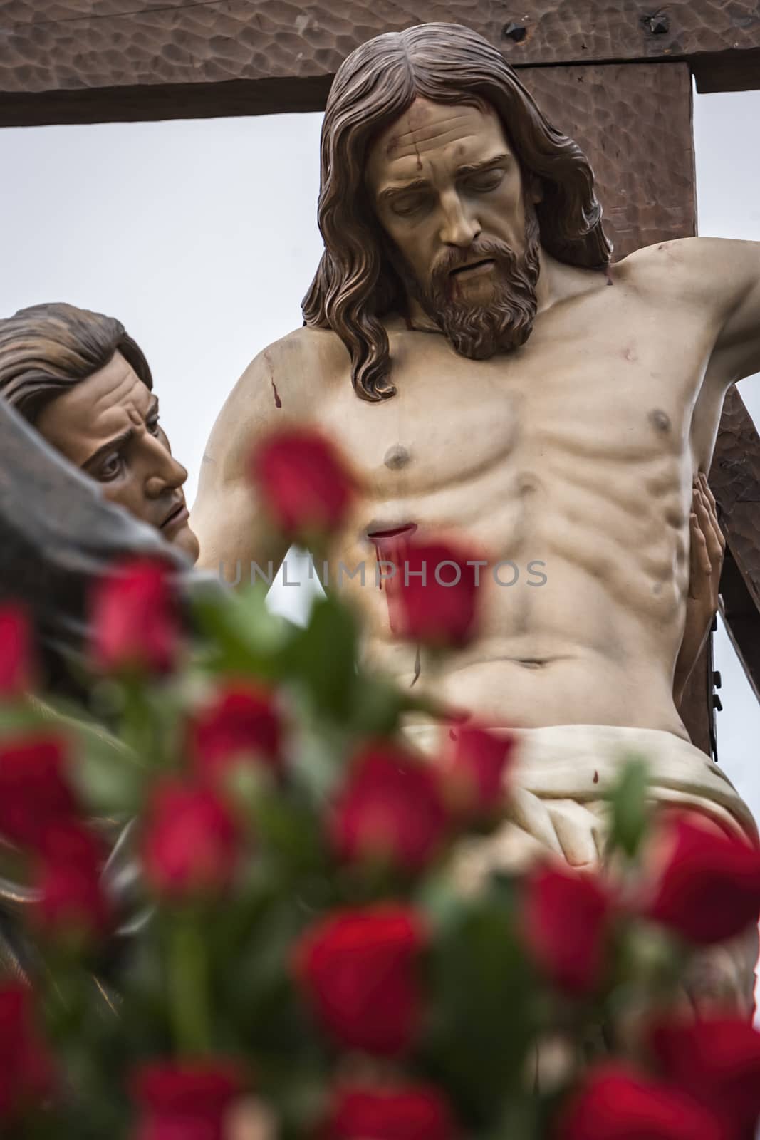 Brotherhood of the Holy Christ of the descent, work of the Spanish sculptor Victor de los Rios, Linares, Jaen province, Andalusia, Spain