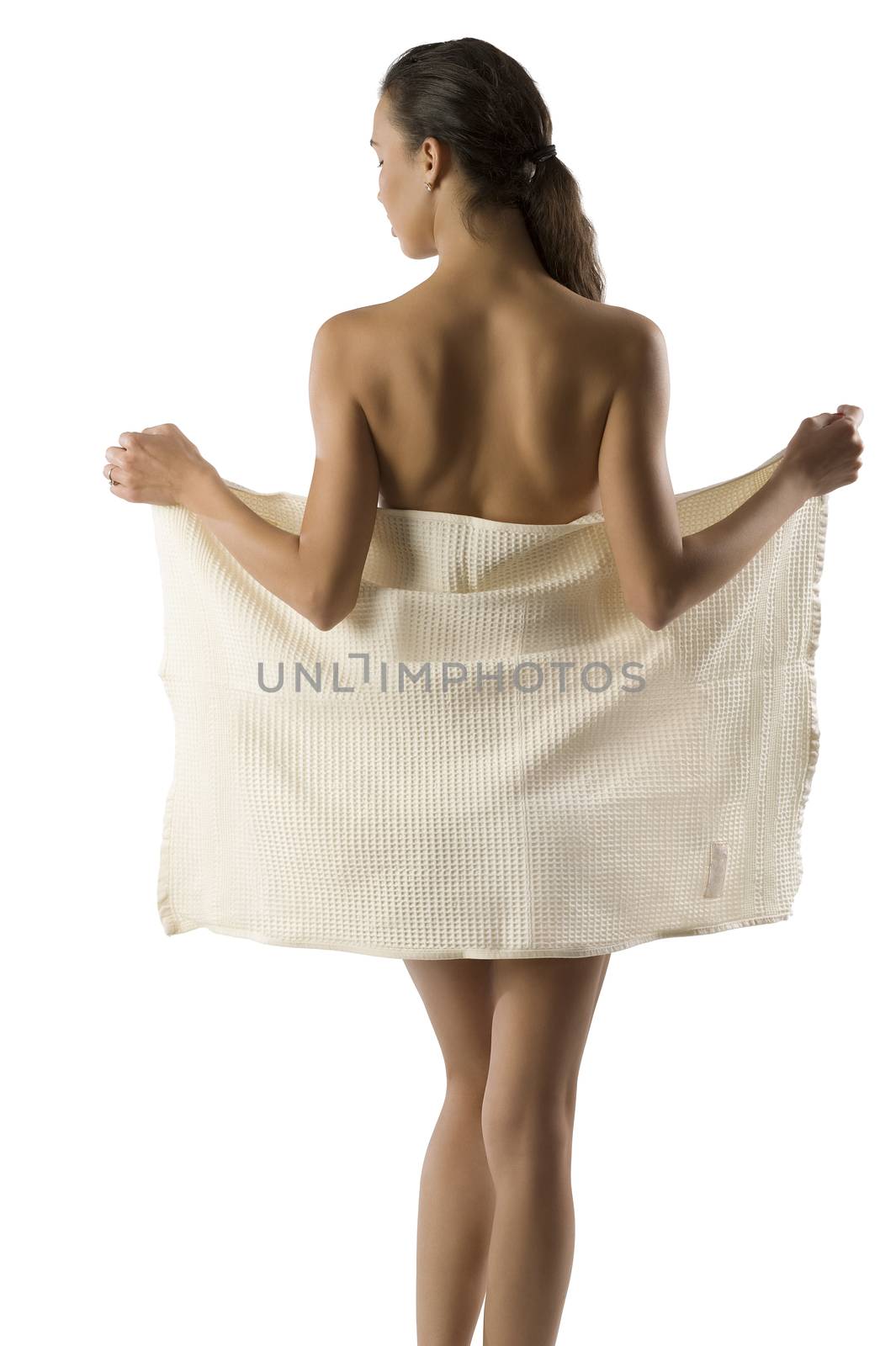 beauty girl taking off towel by fotoCD