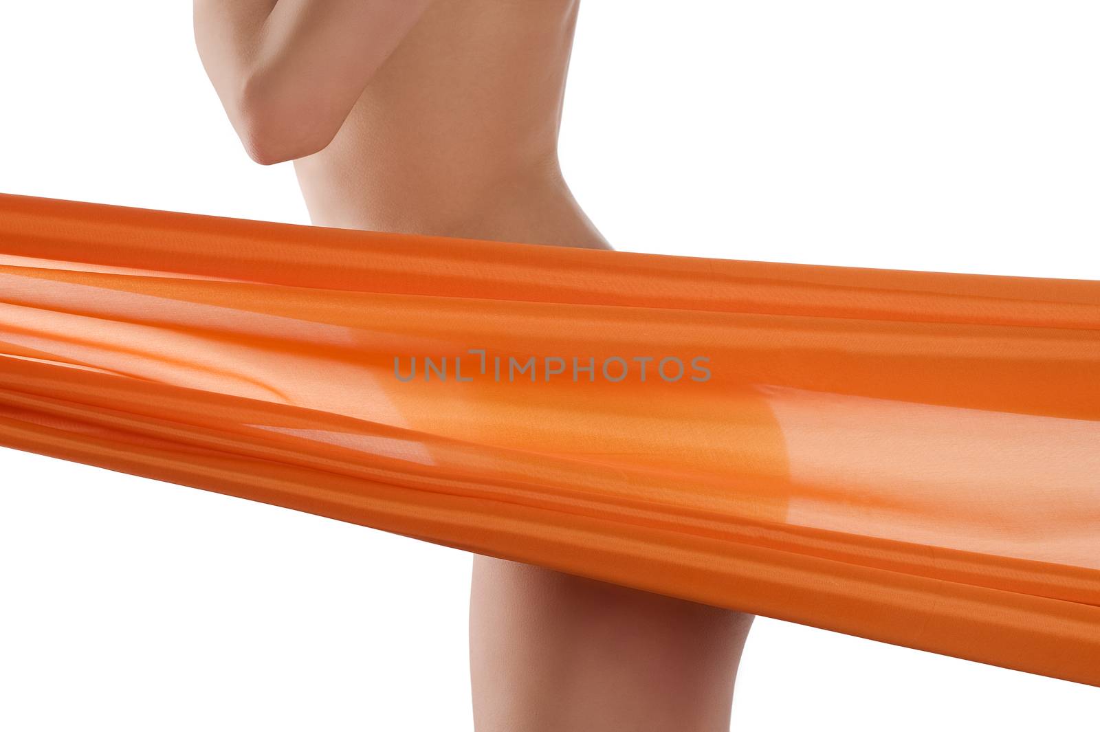 naked woman body with orange marterial by fotoCD