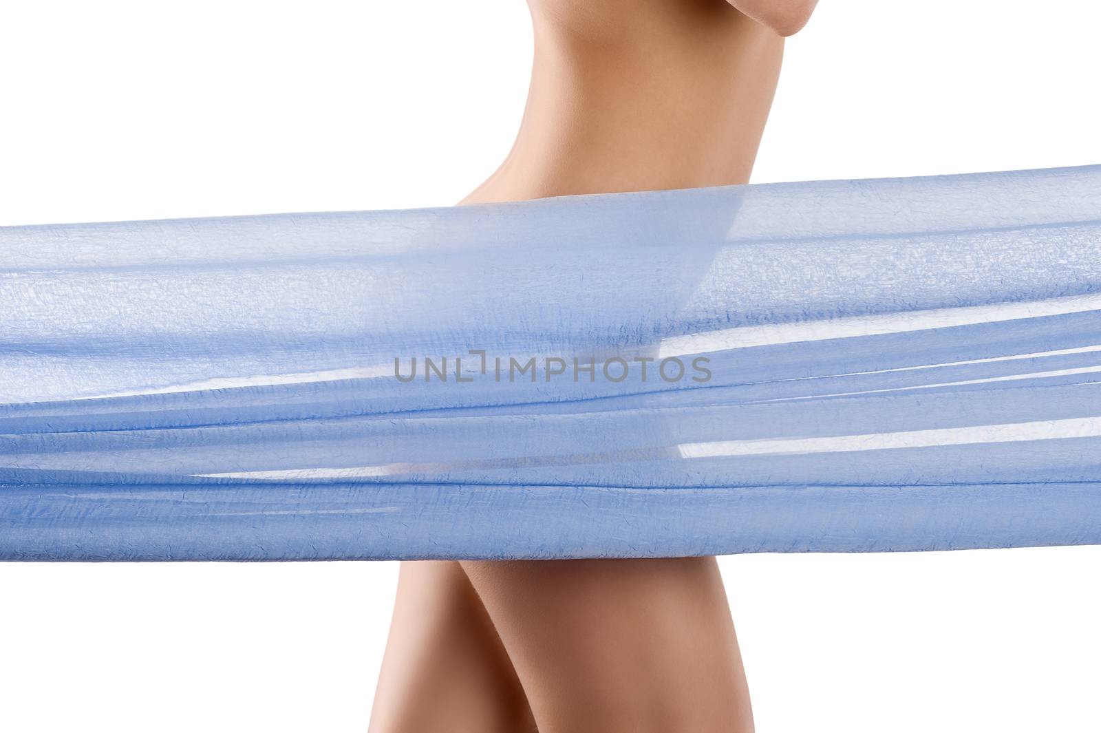 naked woman body with blue material by fotoCD