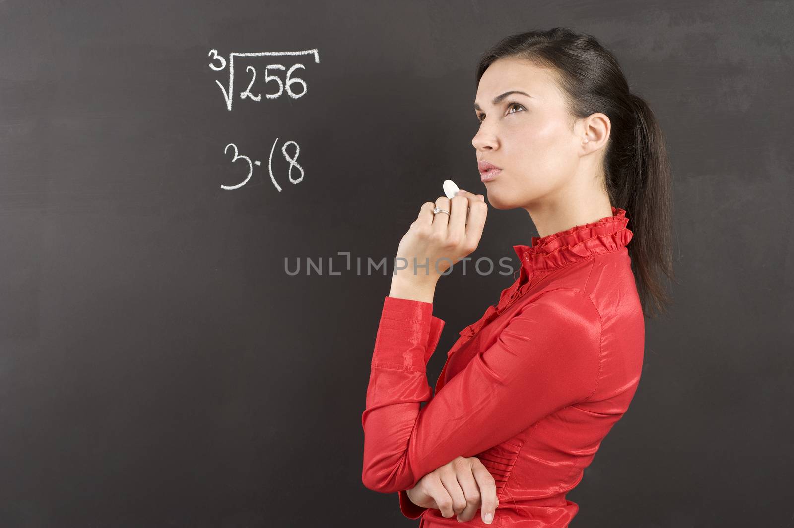 thinking student in red by fotoCD