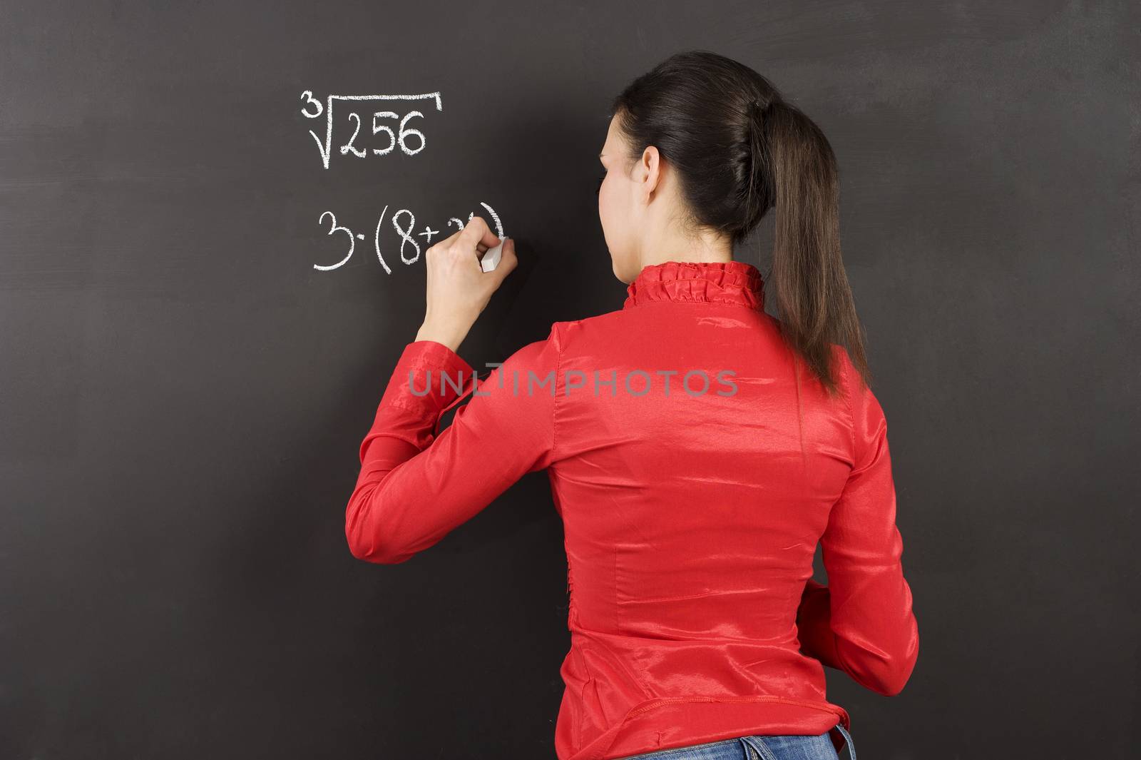 girl at blackboard by fotoCD