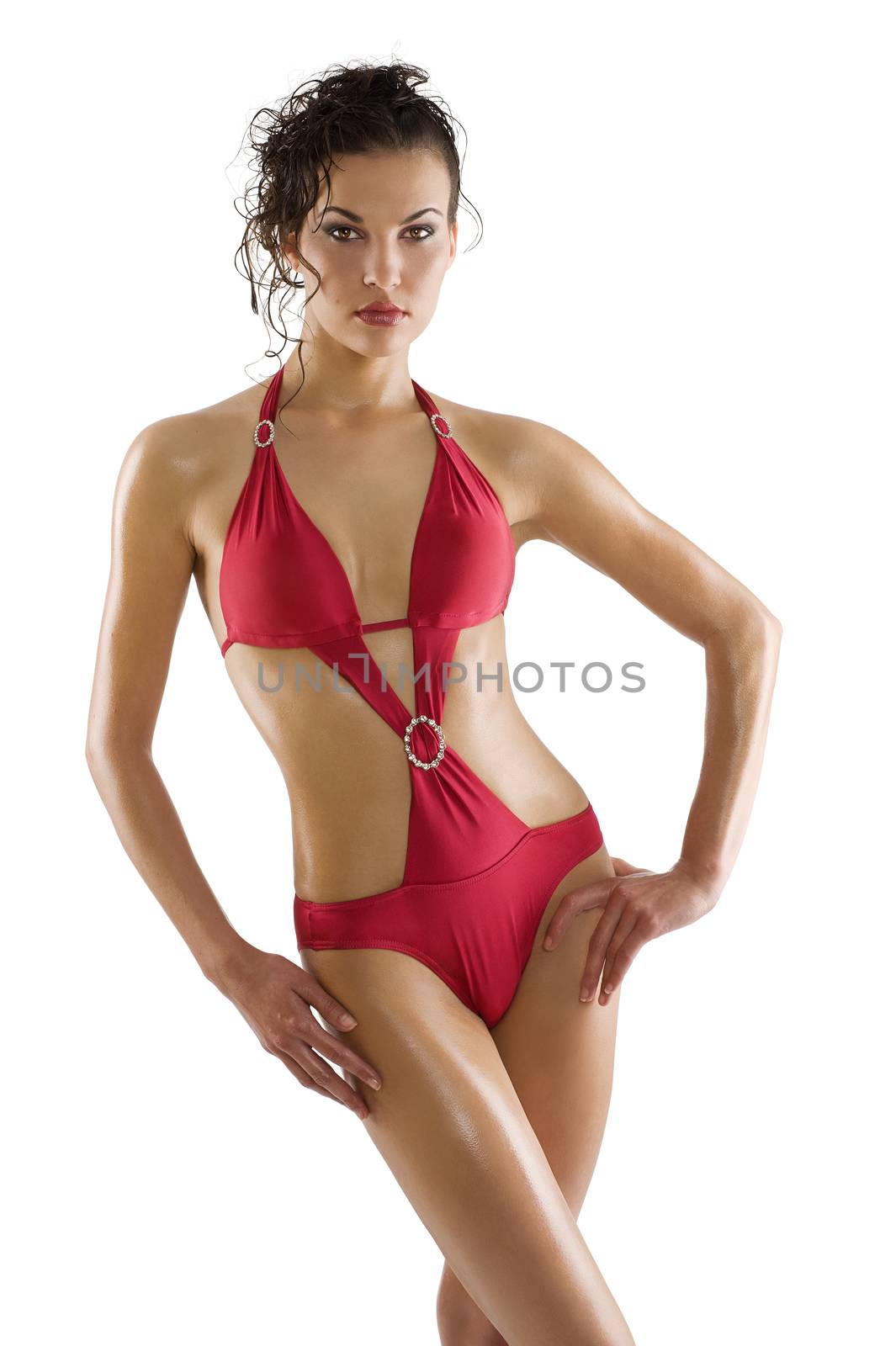 girl with red swimsuit by fotoCD