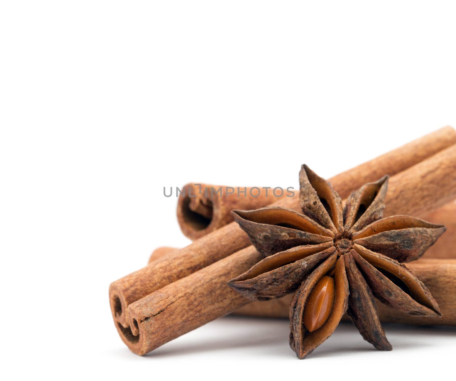 Cloves, anise and cinnamon isolated on white background