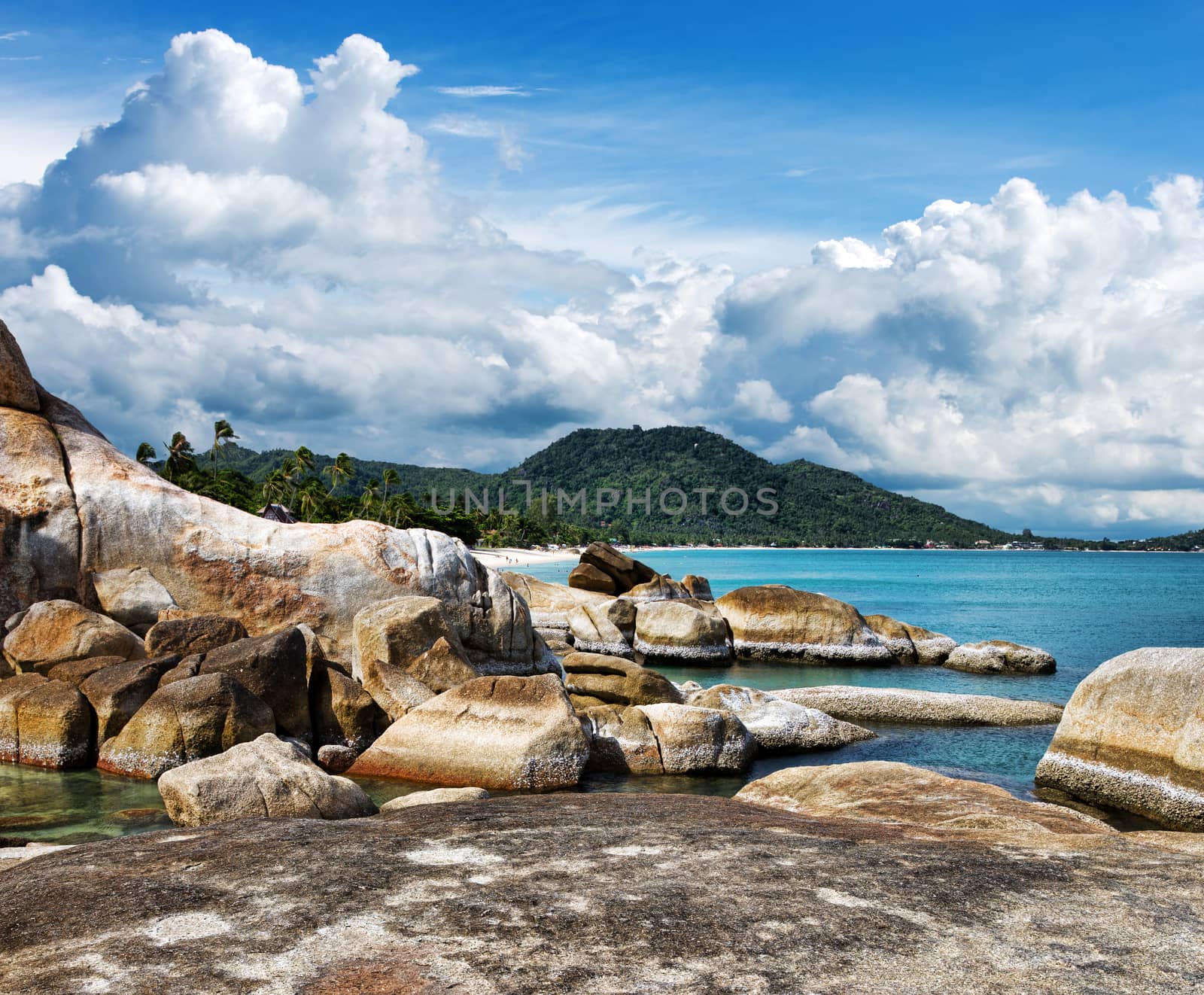 tropical sea under the blue sky