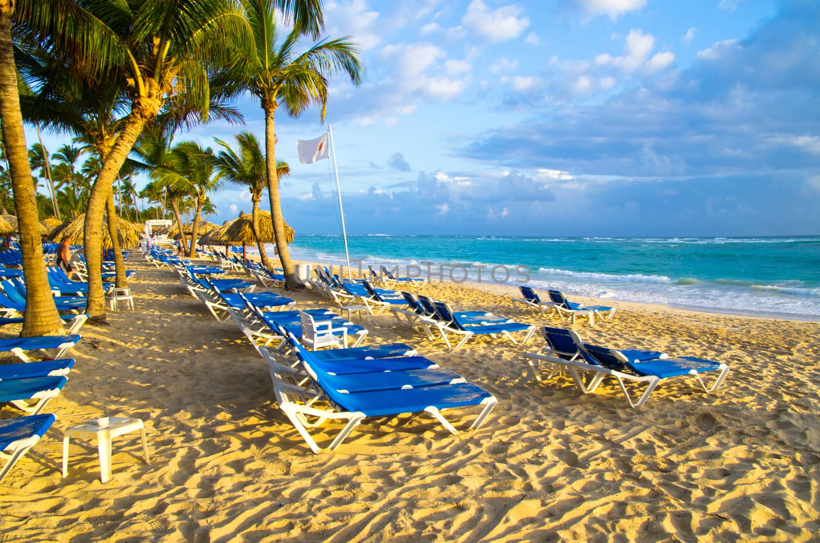 Caribbean clear beach and tropical sea