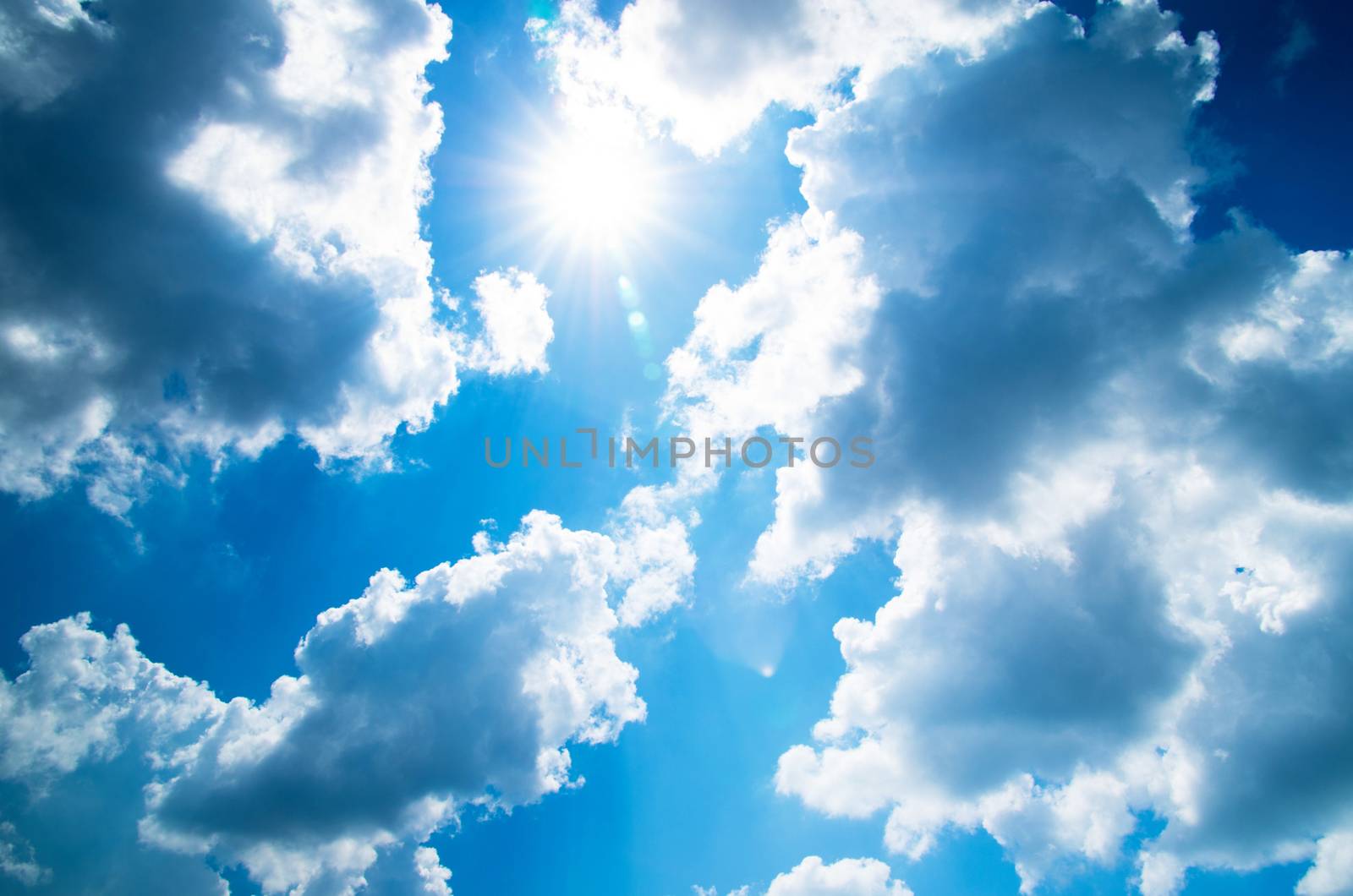 blue sky background with tiny clouds