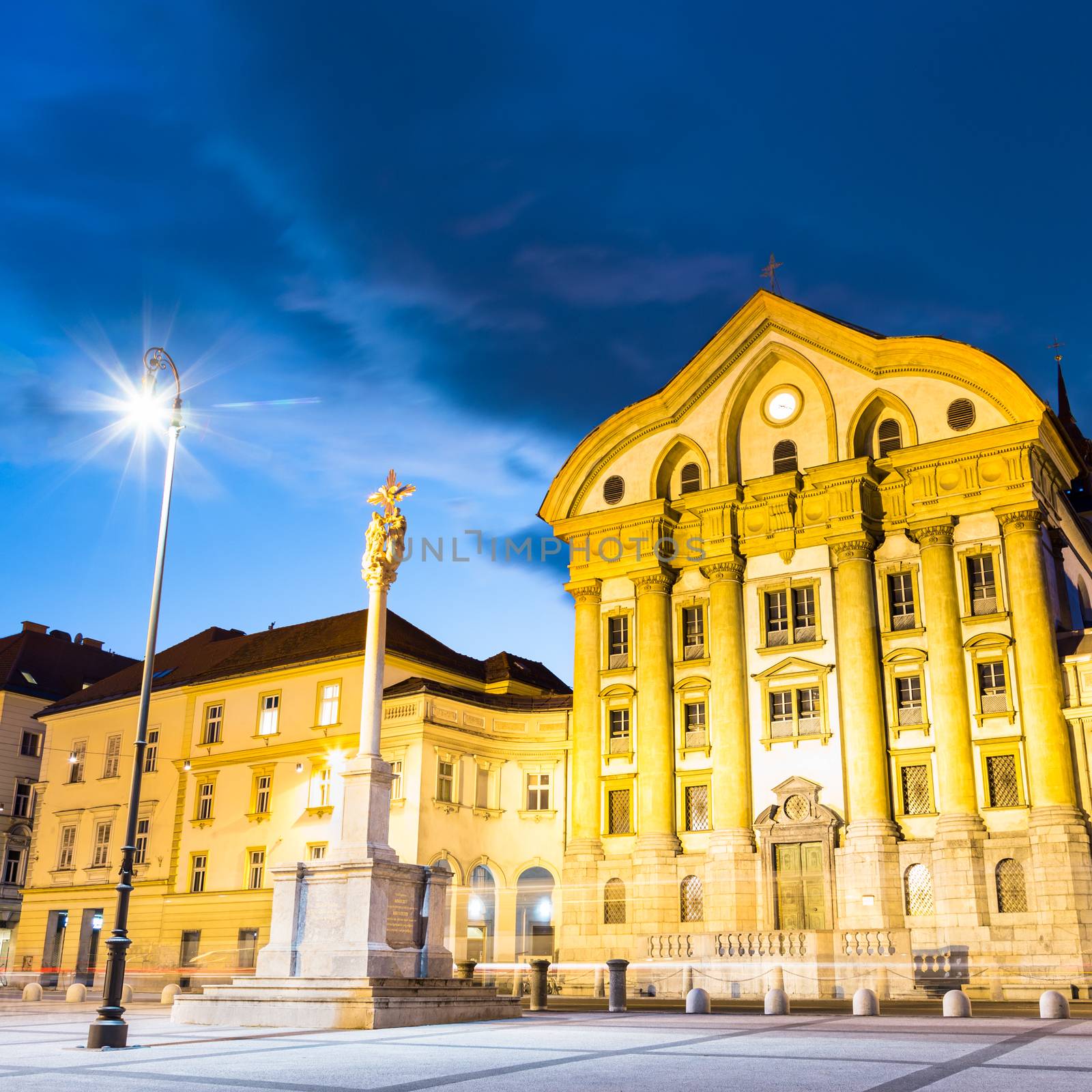 Ursuline Church, Ljubljana, Slovenia, Europe. by kasto