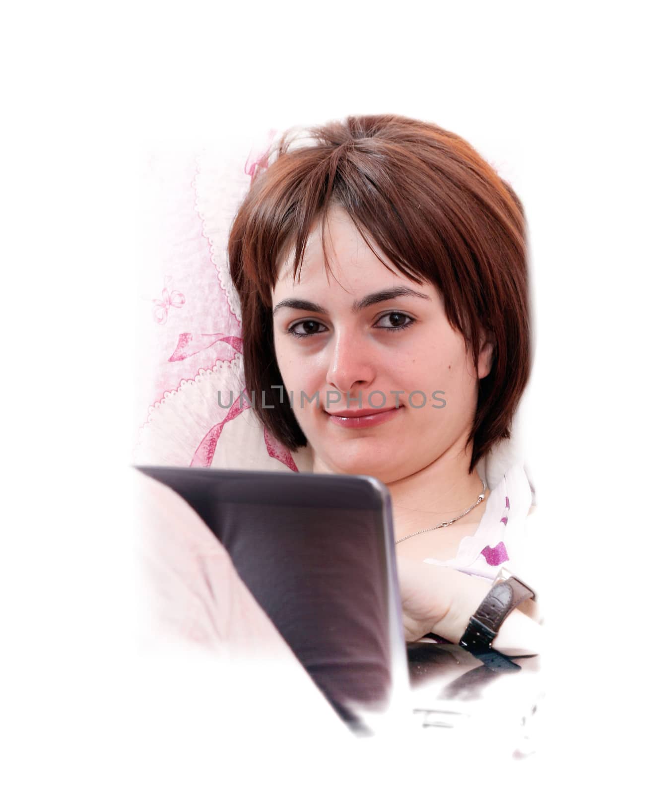 Young woman with laptop  by arosoft