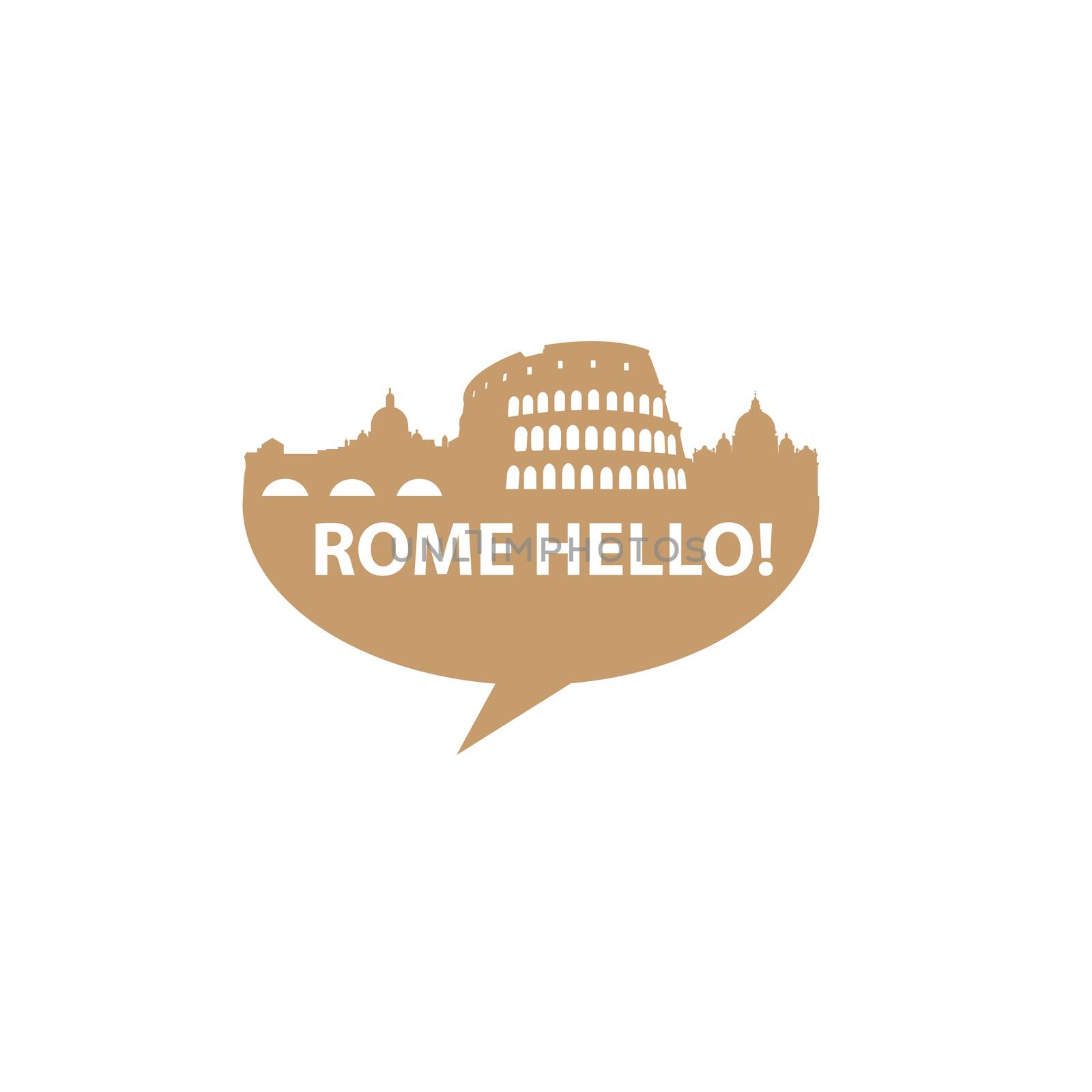 Speech-bubble - hello Rome!