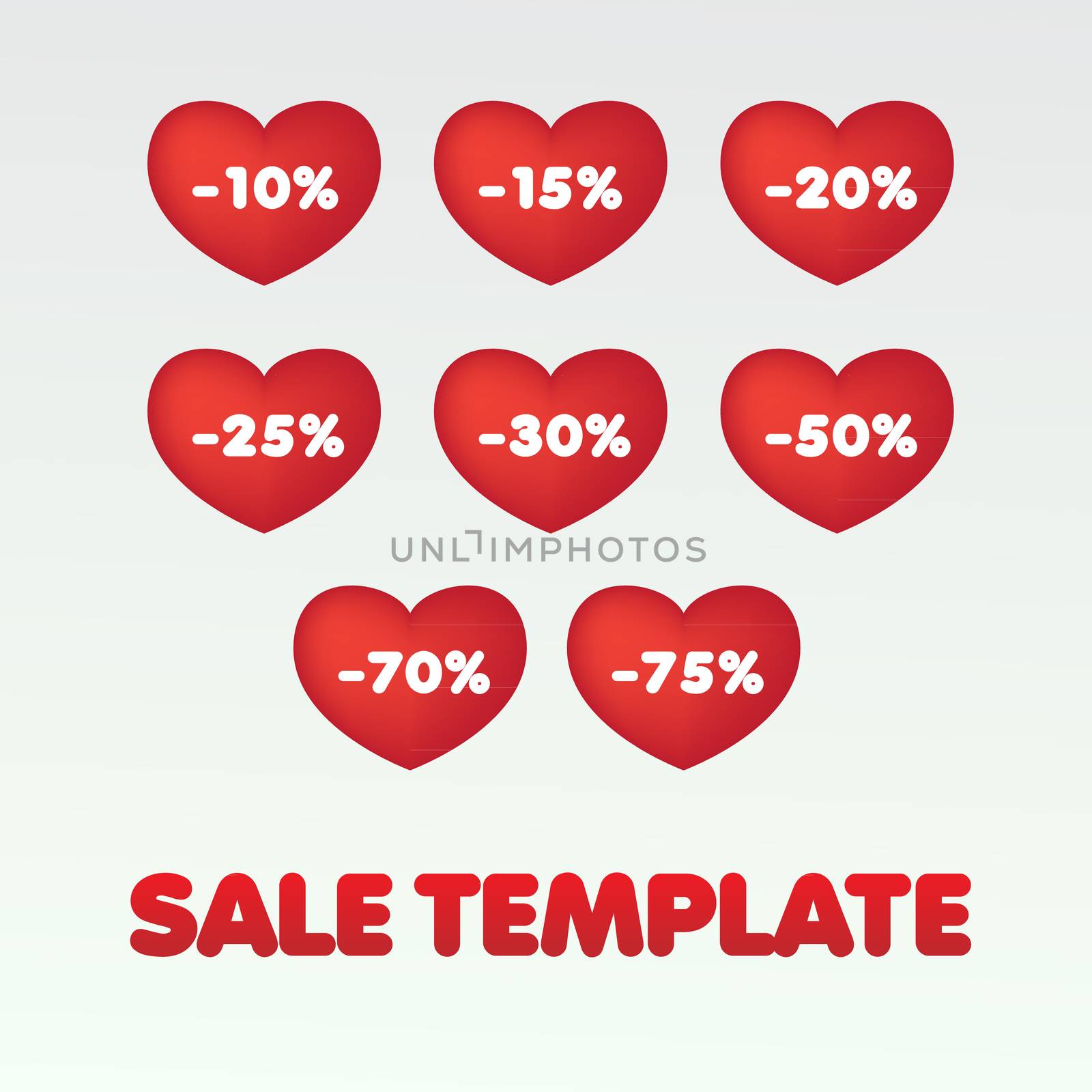 Sale Icon. Sale template heart.