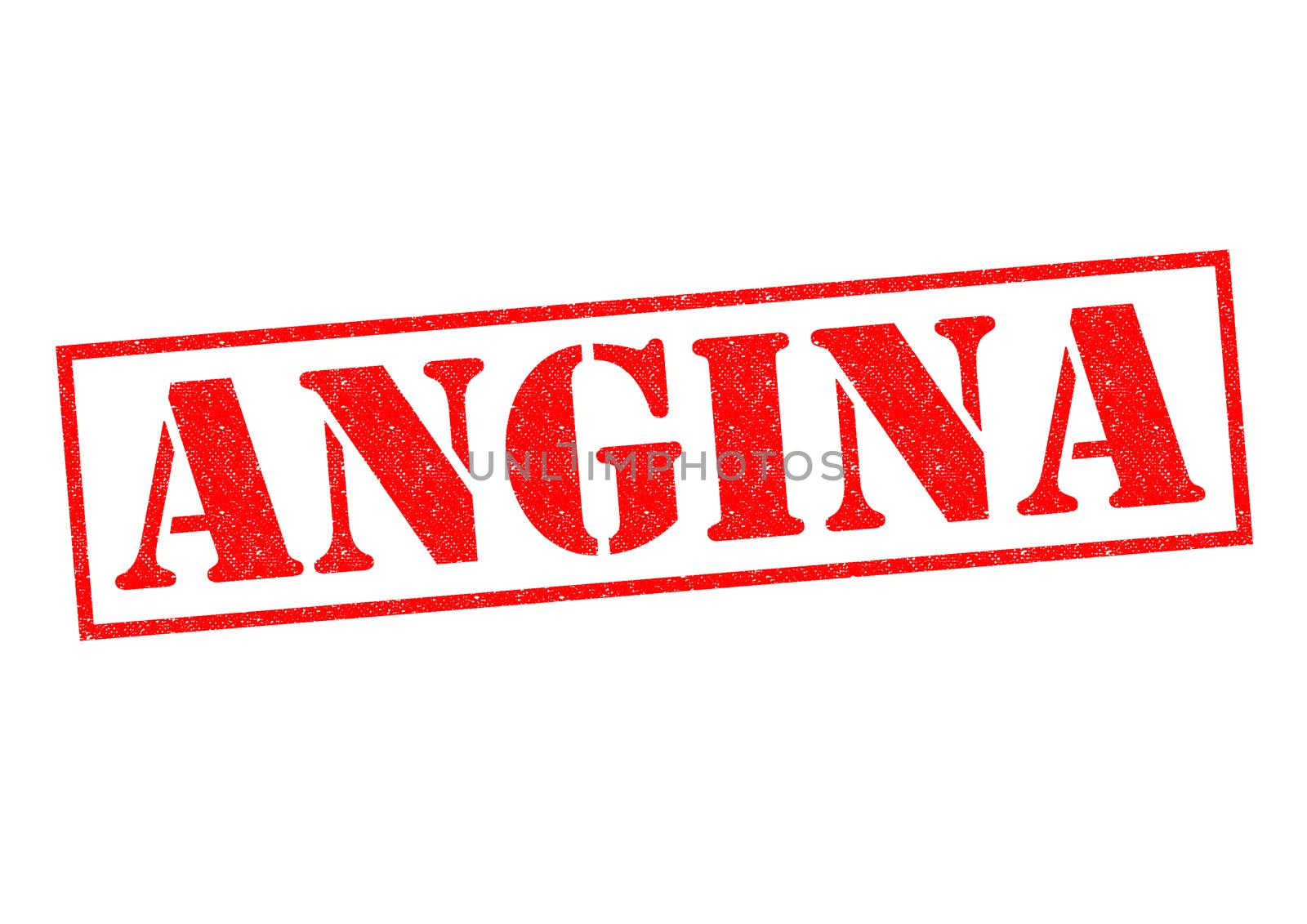 ANGINA red Rubber Stamp over a white background.