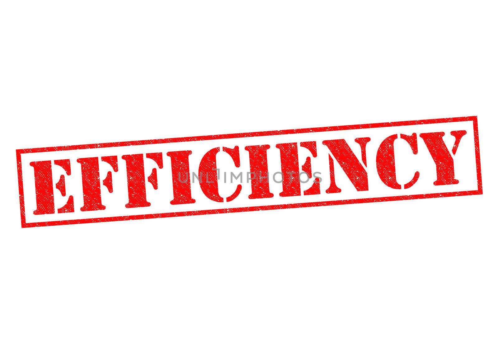 EFFICIENCY red Rubber Stamp over a white background.