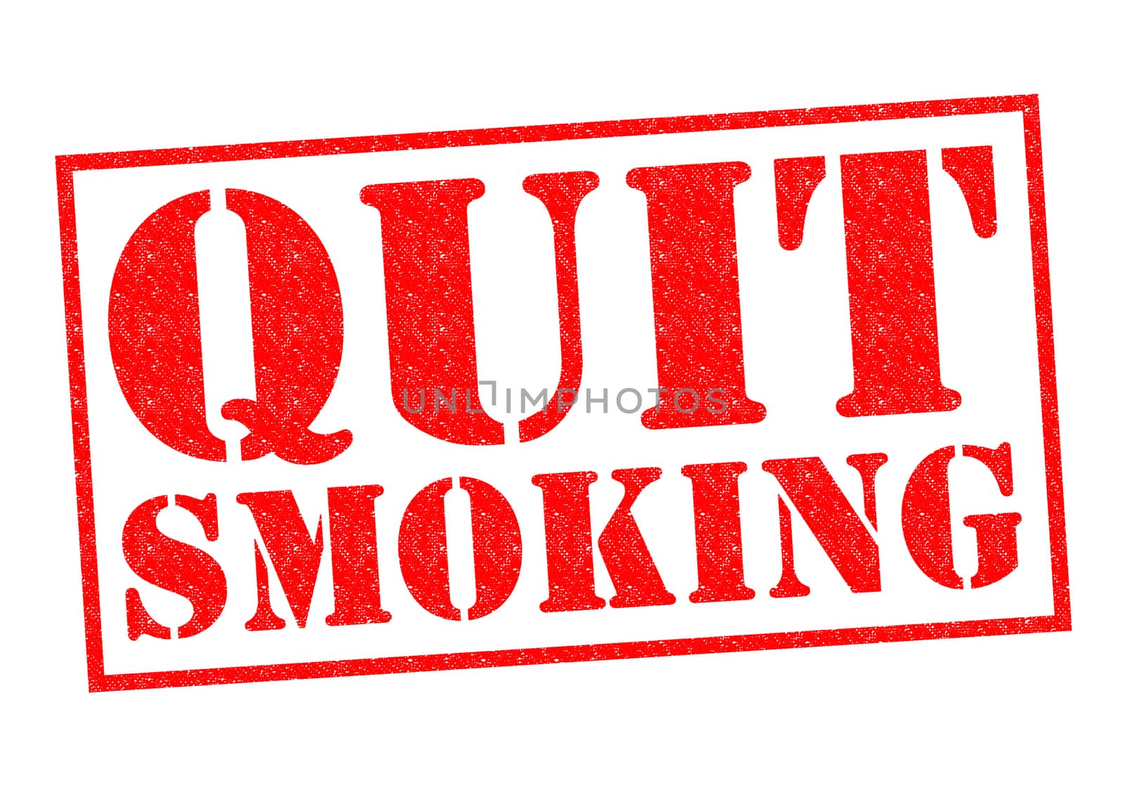QUIT SMOKING red Rubber Stamp over a white background.