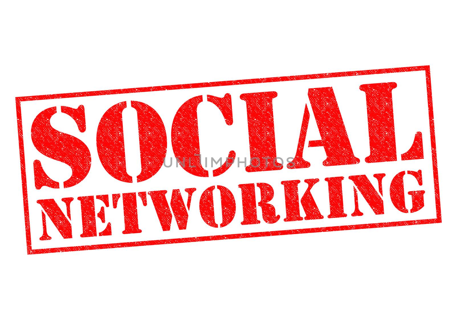 SOCIAL NETWORKING red Rubber Stamp over a white background.