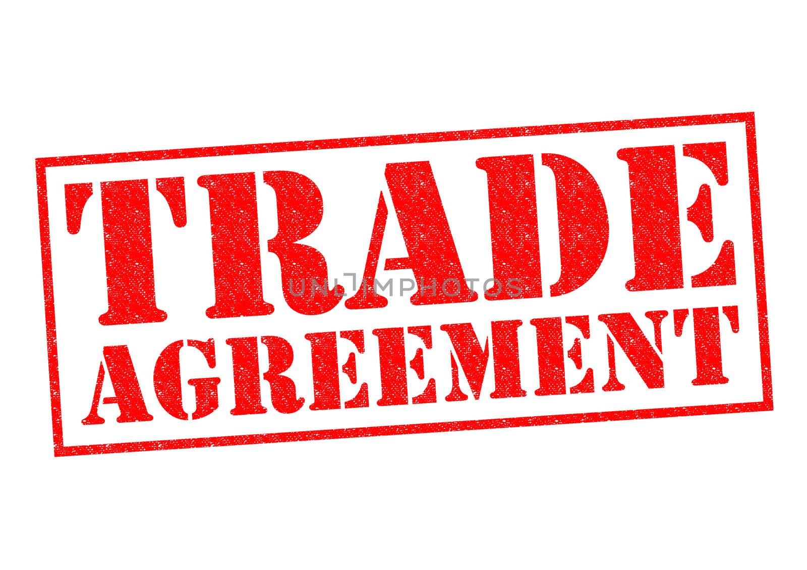 TRADE AGREEMENT red Rubber Stamp over a white background.