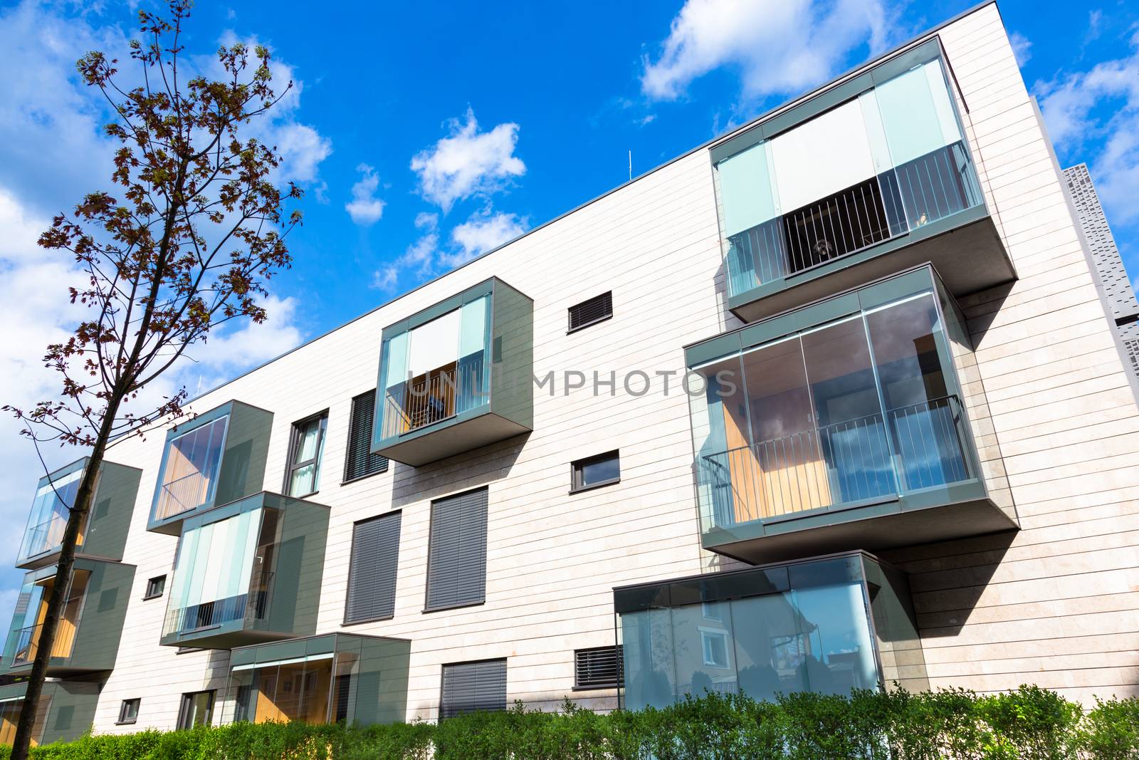 Contemporary eco friendly residential architecture in Ljubljana, Slovenia, Europe.