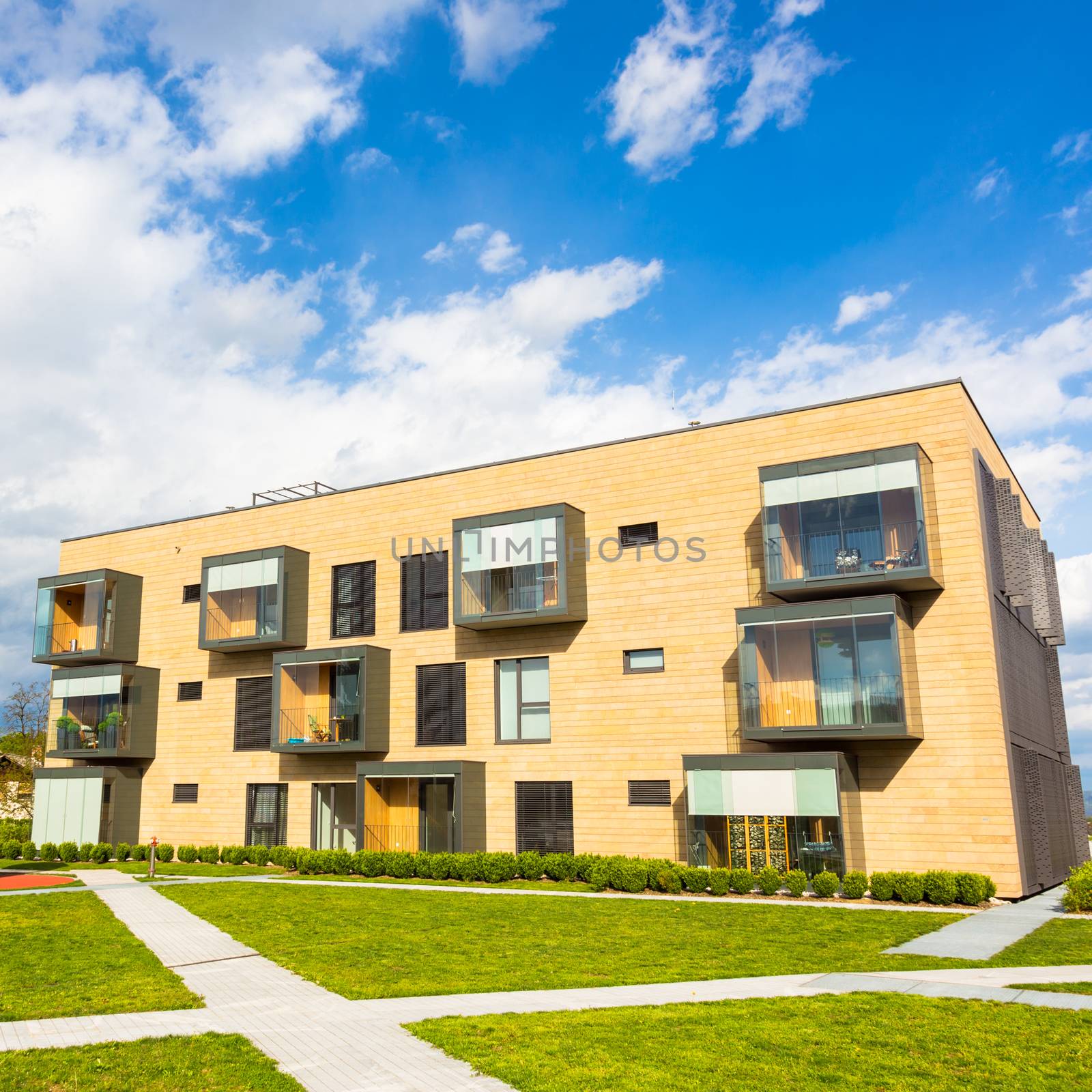 Contemporary eco friendly residential architecture in Ljubljana, Slovenia, Europe.