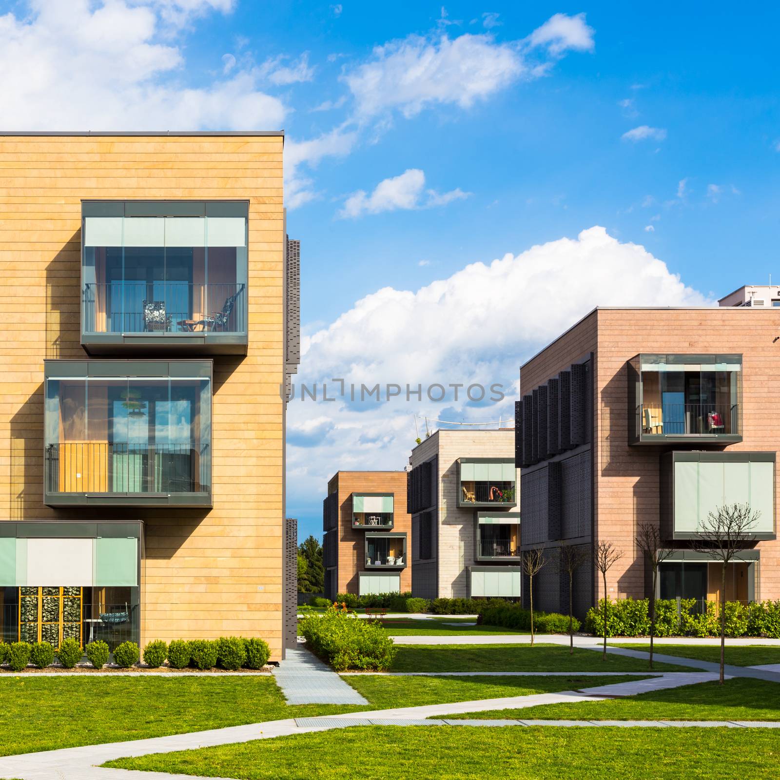 Contemporary eco friendly residential architecture in Ljubljana, Slovenia, Europe.