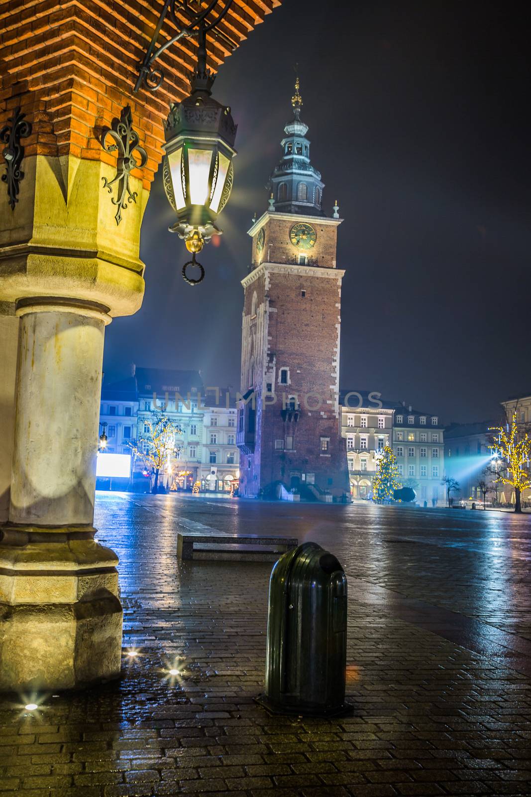 Poland, Krakow. Market Square at night. by bloodua