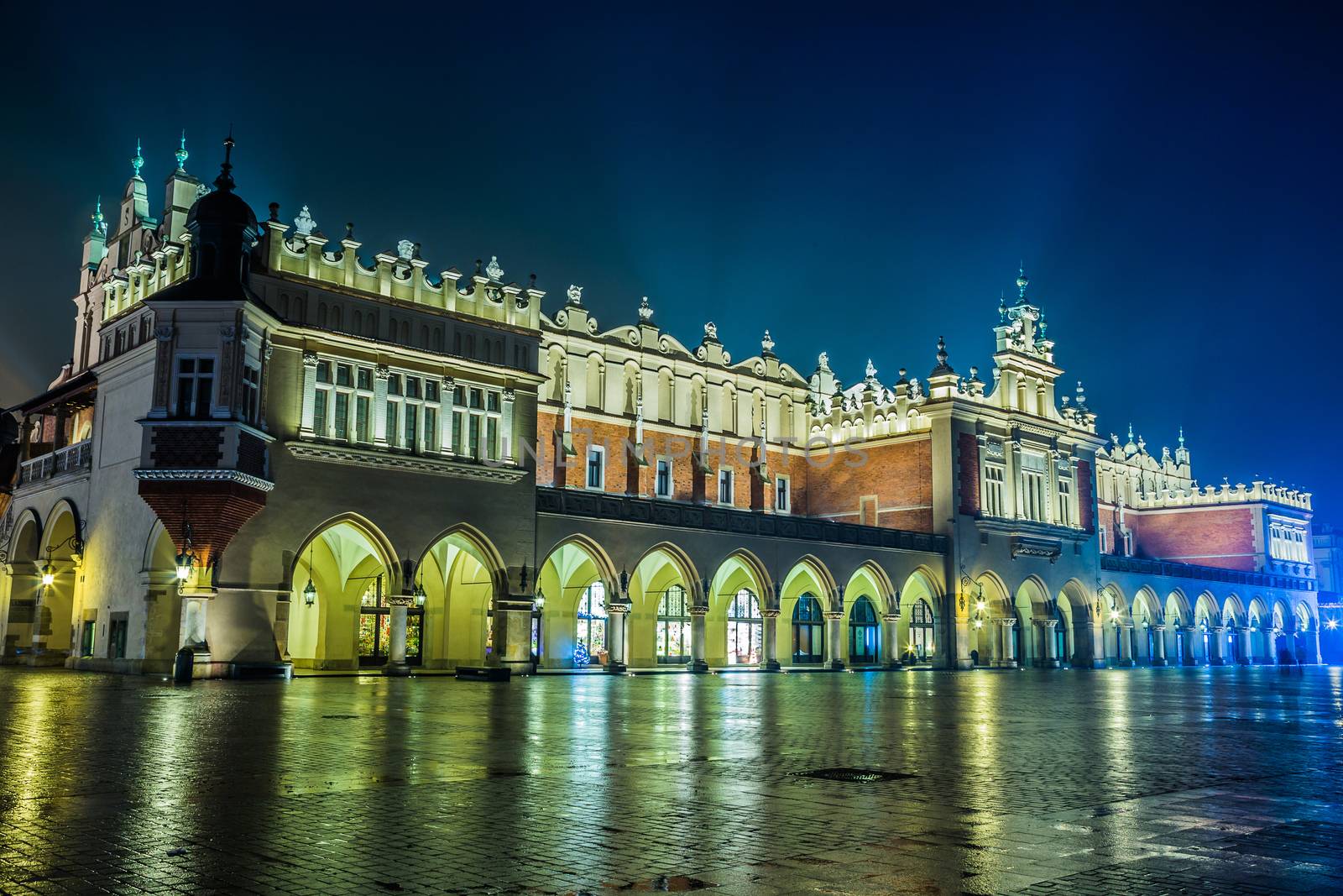 Krakow old city at night