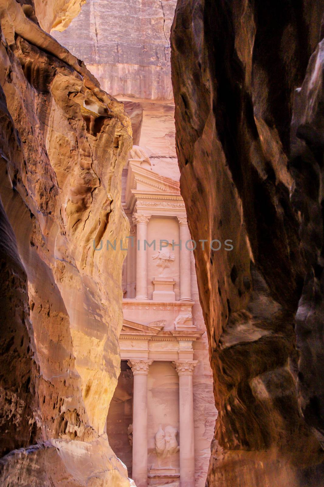 Ancient City of Petra Built in Jordan at day