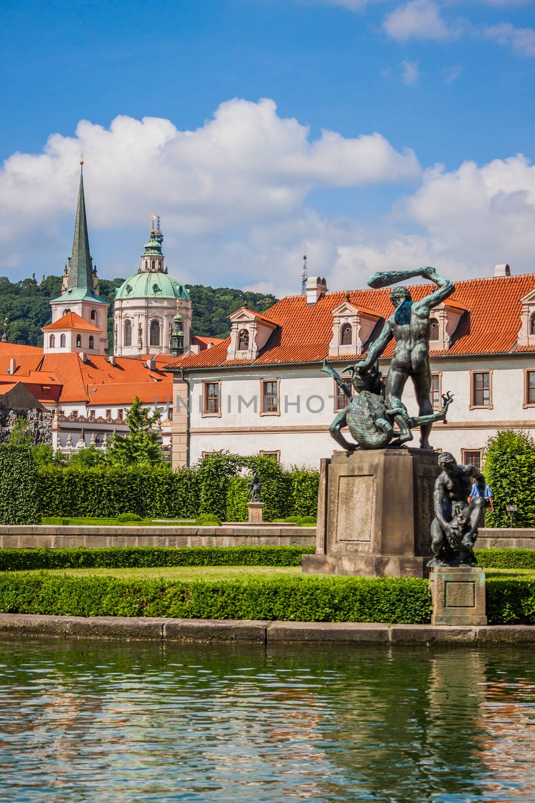 Karlov or charles bridge in Prague in summer