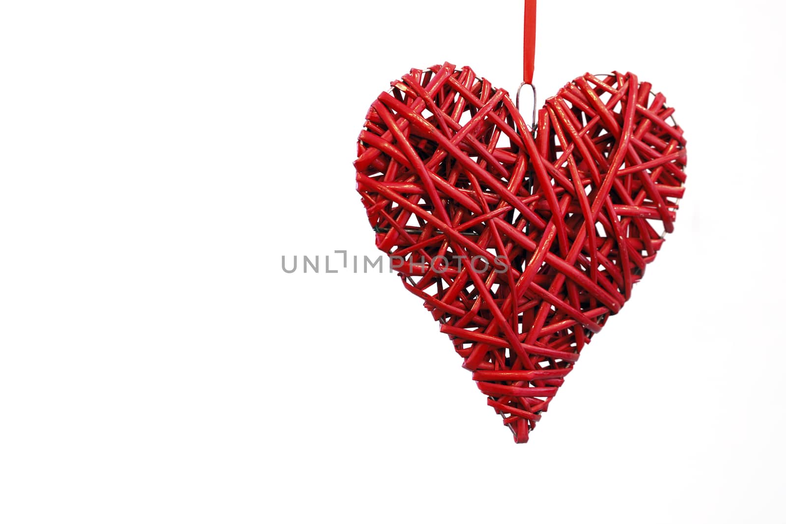 Hand made red heart - symbol of love