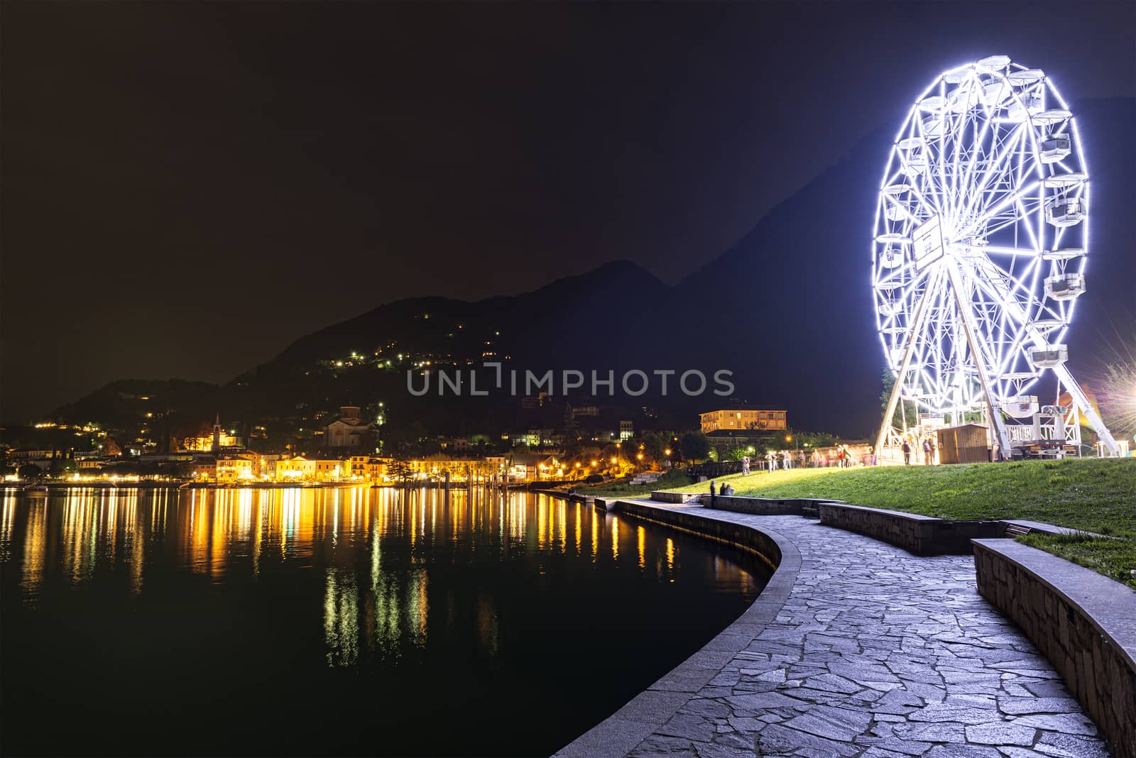 Ferris wheel in Laveno-Mombello, Maggiore Lake - Lombardy by Mdc1970