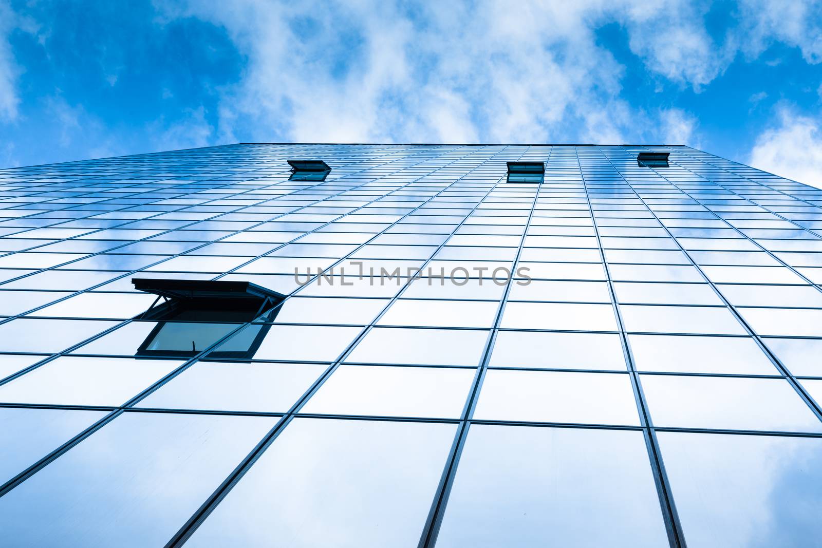 Modern facade of glass and steel. by kasto