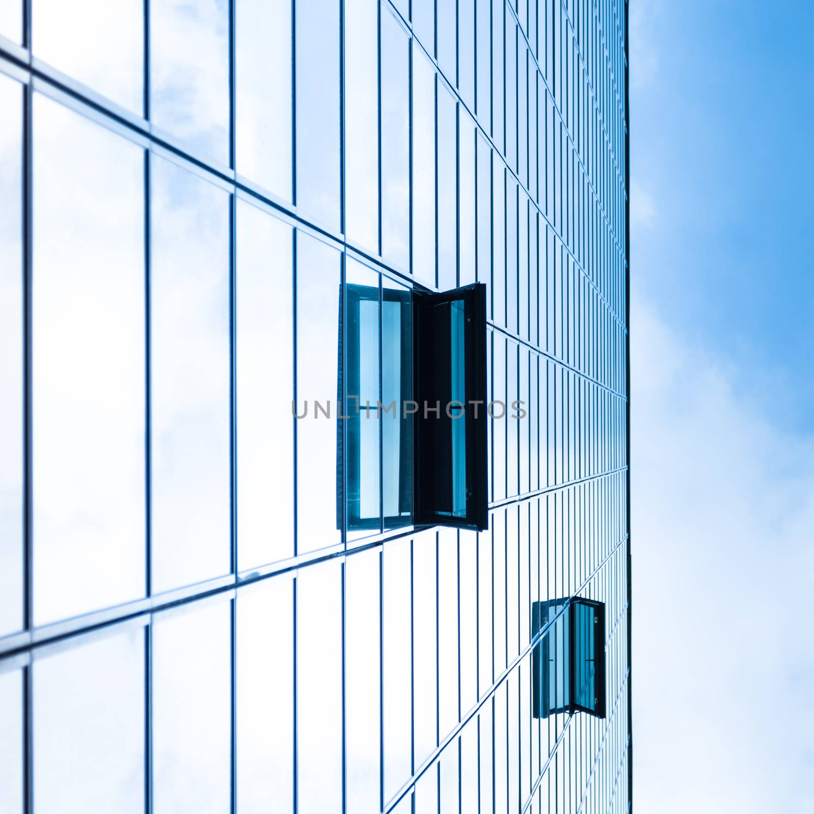 Modern facade of glass and steel. by kasto