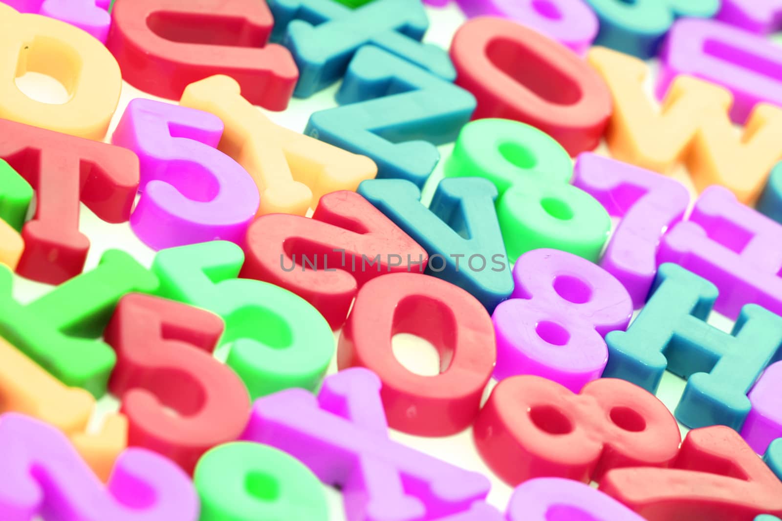 Close-up of letters. Great colours and details.