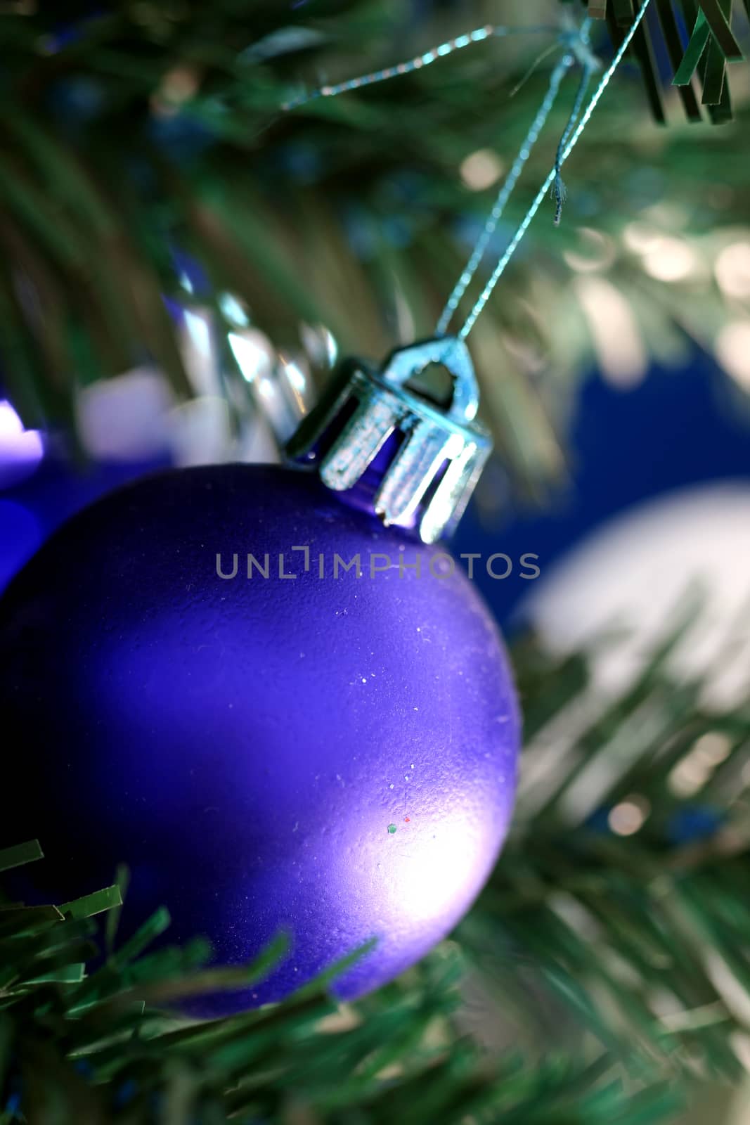 Christmas ornaments on tree. by arosoft