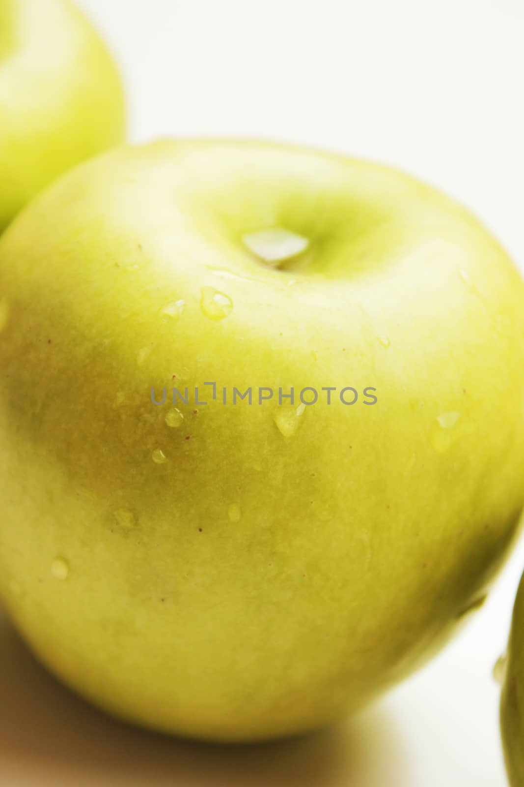 Fresh delicious looking green apples.