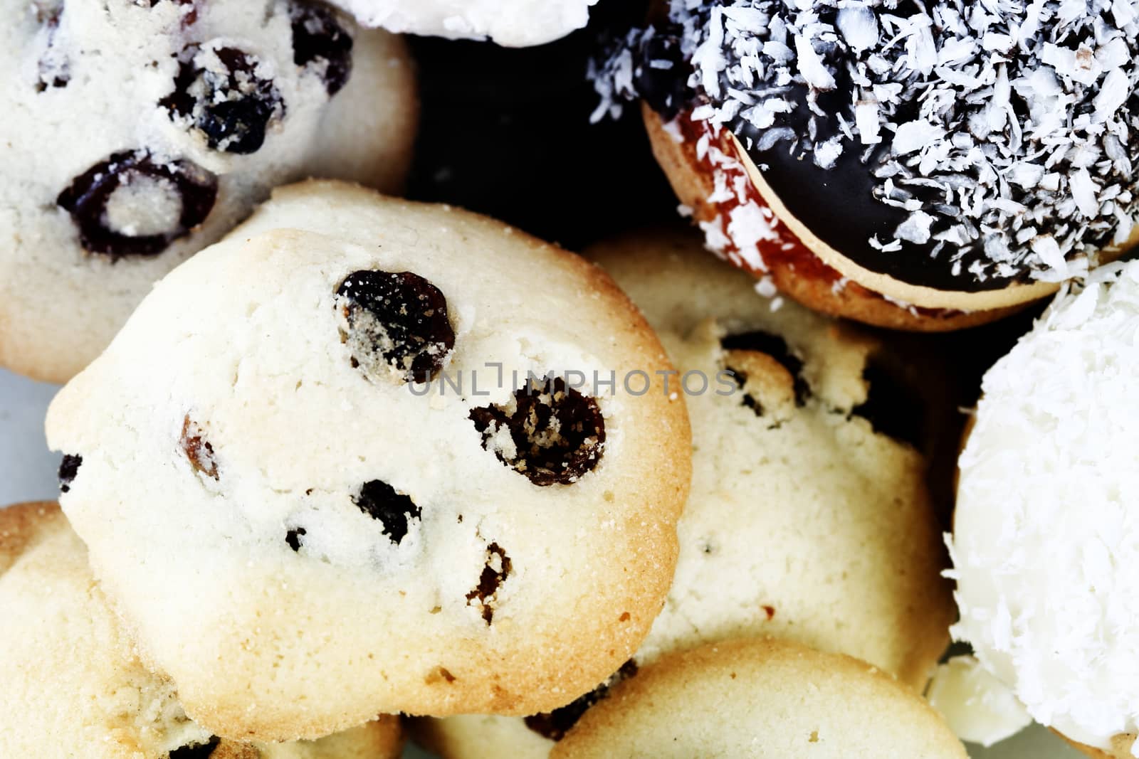 Macro picture of sweet cookies.