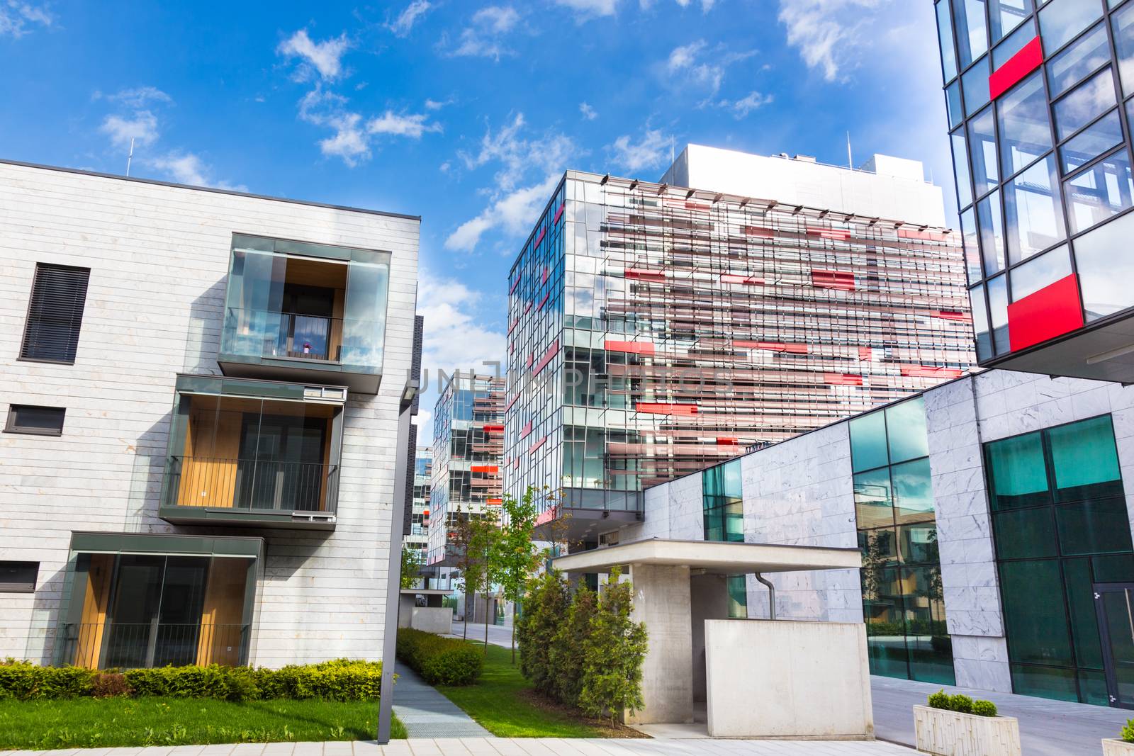 Contemporary eco friendly residential architecture in Ljubljana, Slovenia, Europe.