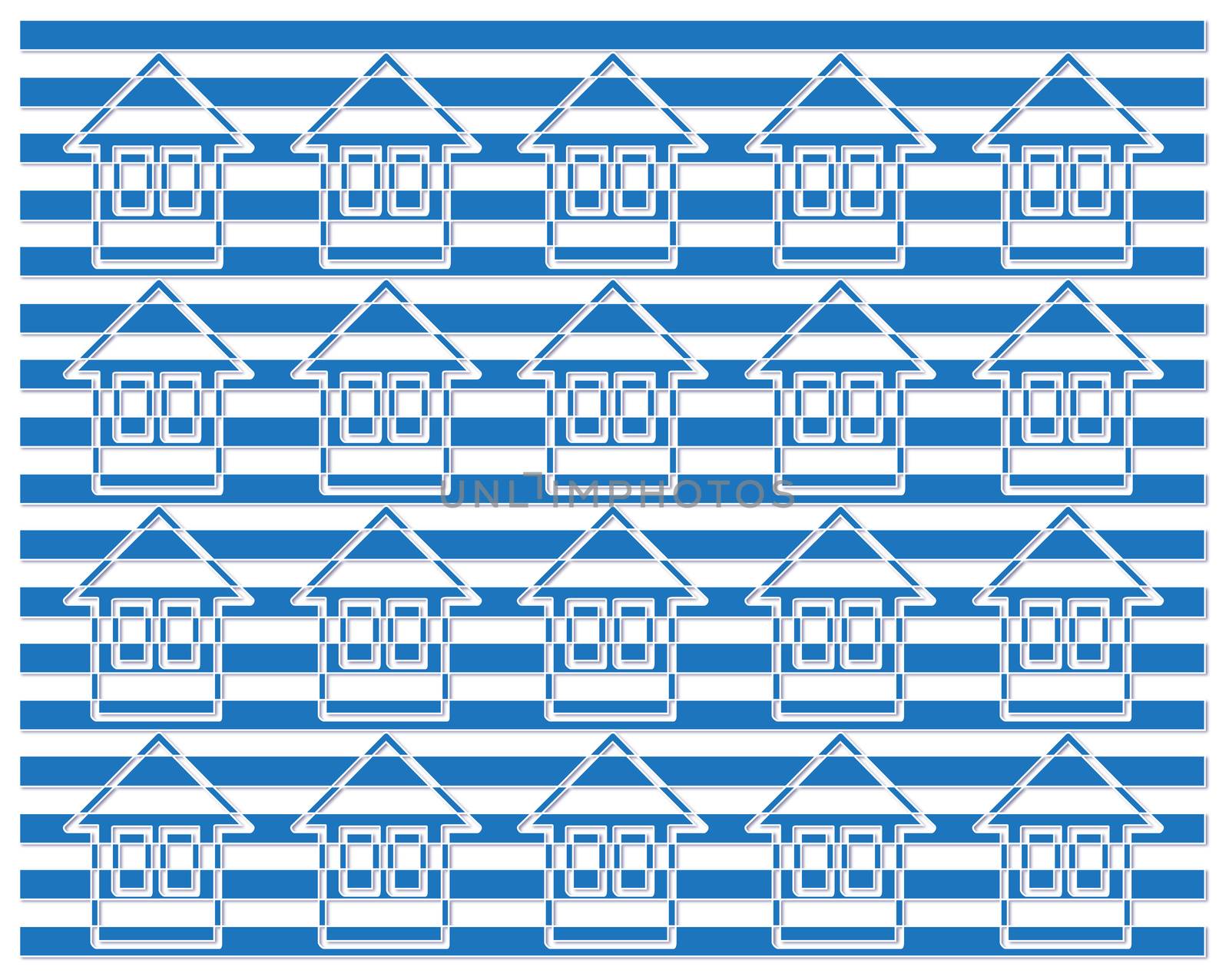 blue homes pattern by Ahojdoma