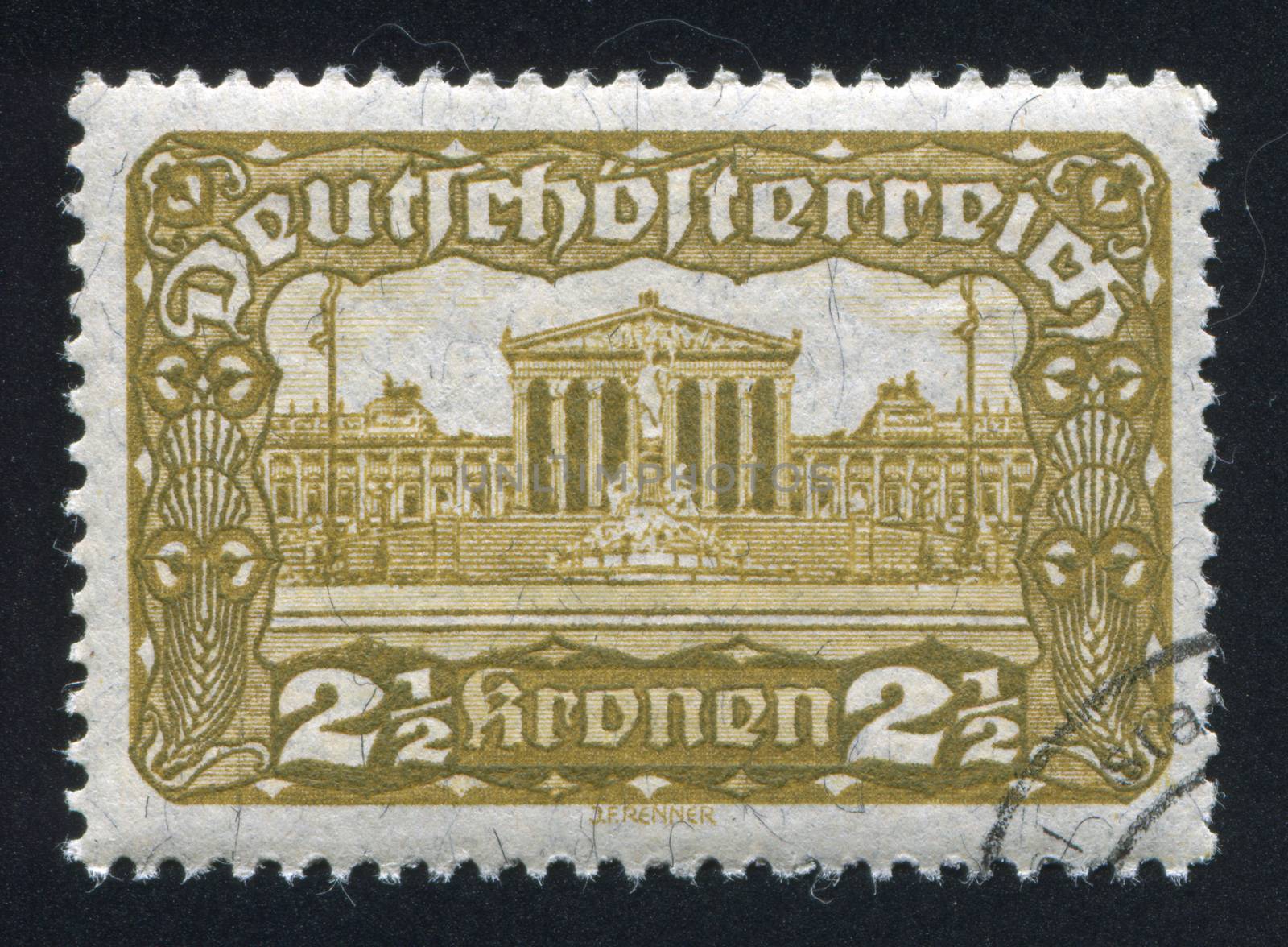 AUSTRIA - CIRCA 1919: stamp printed by Austria, shows Parliament
Building, circa 1919