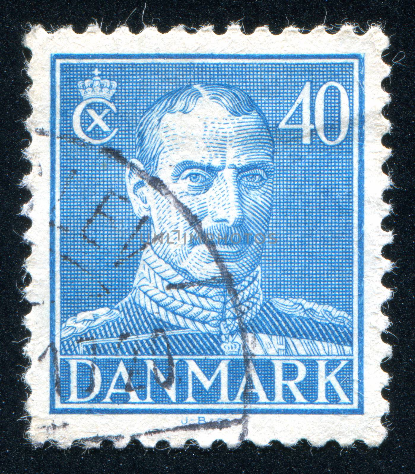 DENMARK - CIRCA 1942: stamp printed by Denmark, shows King Christian X, circa 1942