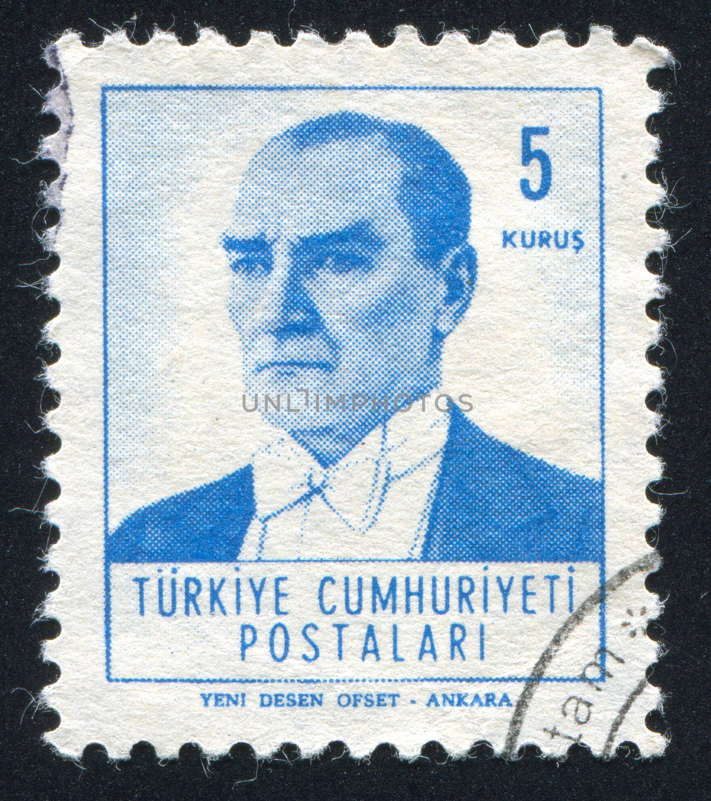 TURKEY - CIRCA 1961: stamp printed by Turkey, shows president Kemal Ataturk, circa 1961.