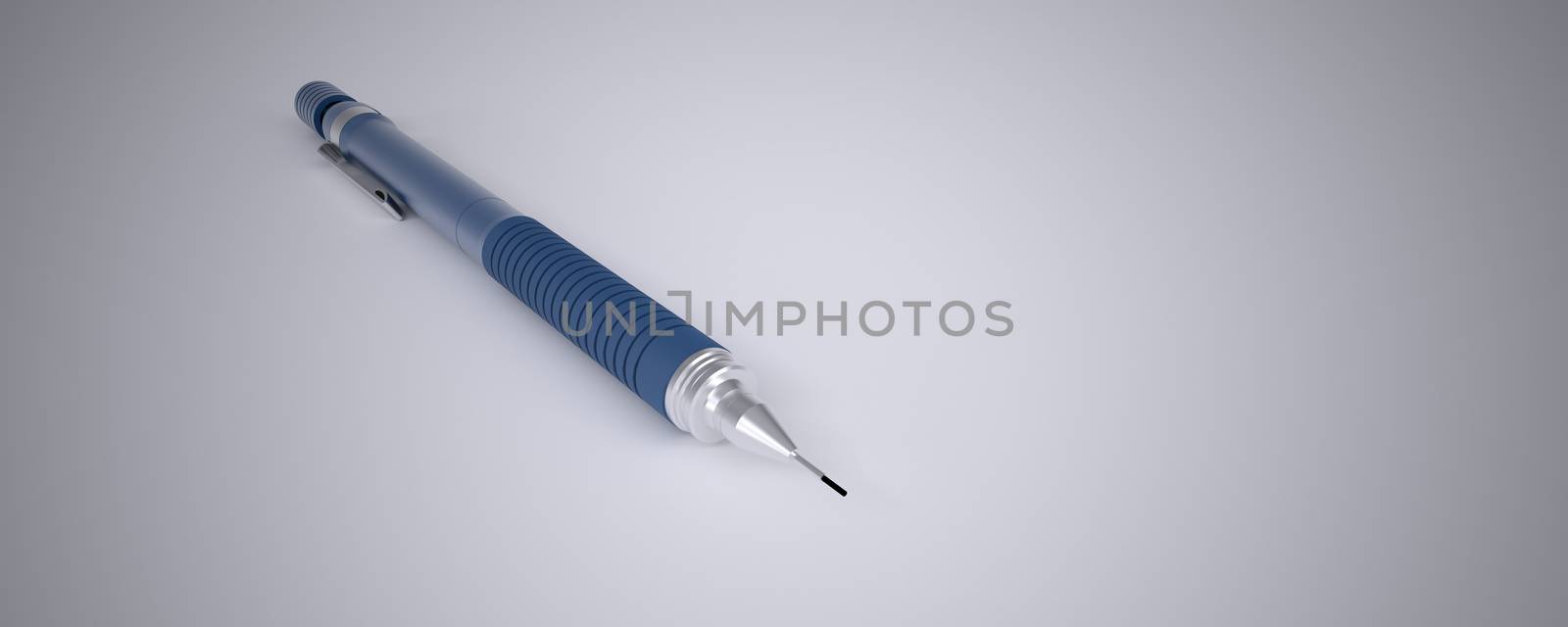Automatic pencil. Render on the grey background