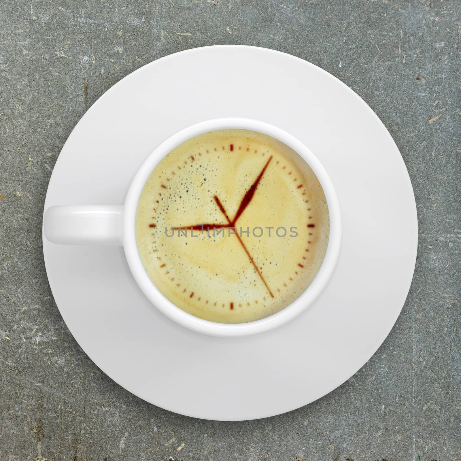 Picture of the clock face in the coffee foam by cherezoff