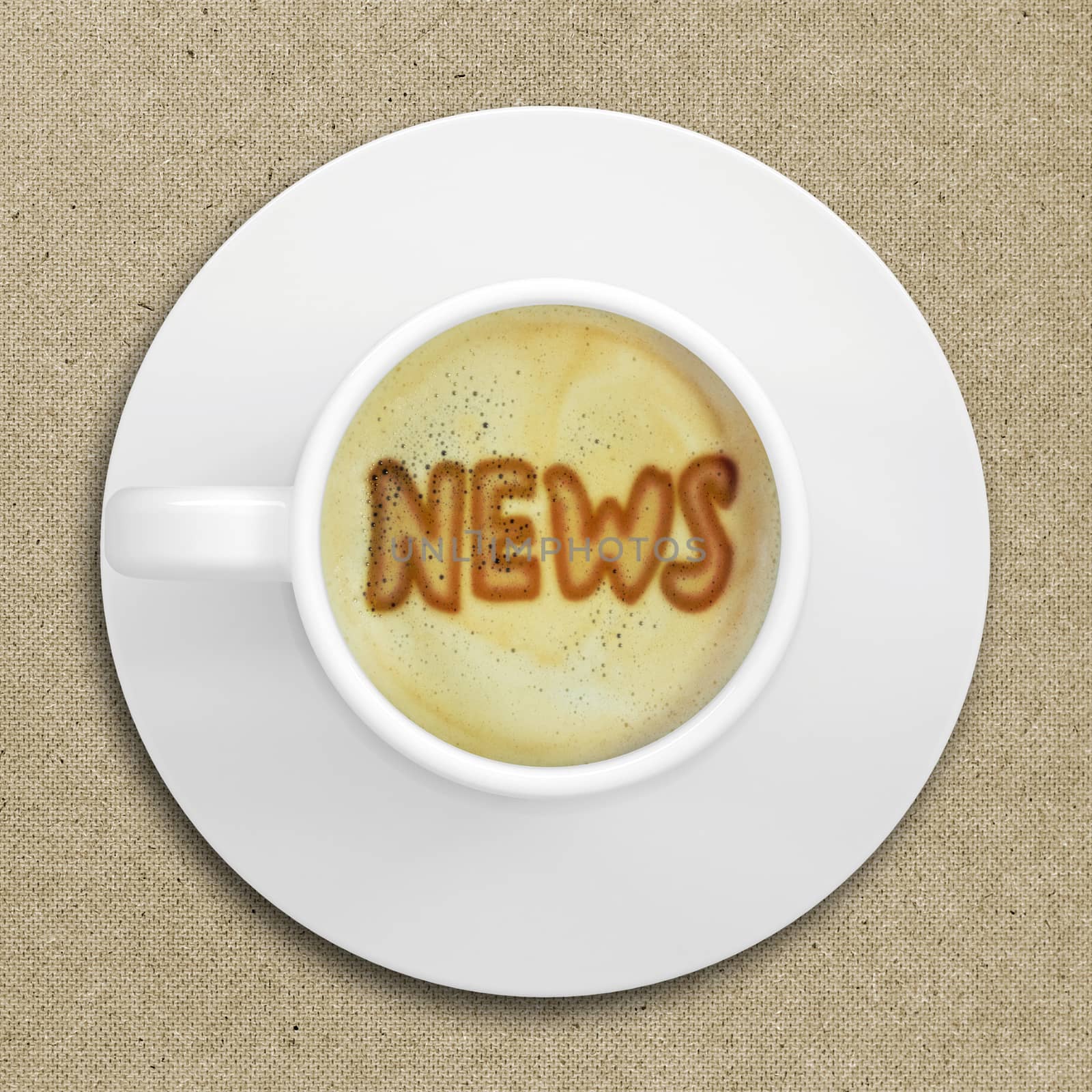 Word news in the coffee foam by cherezoff