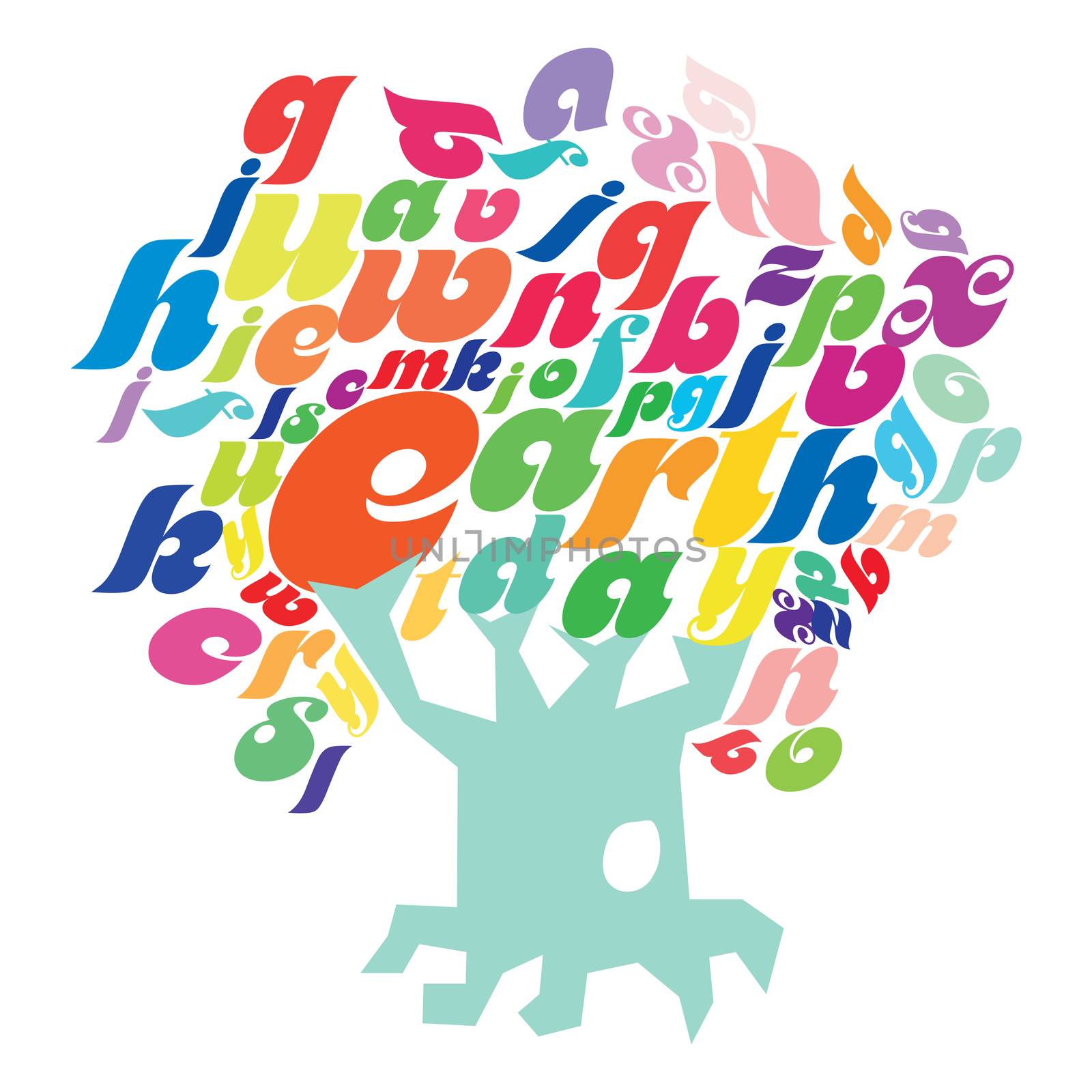 Colorful abstract illustration of Earth Day on a white background