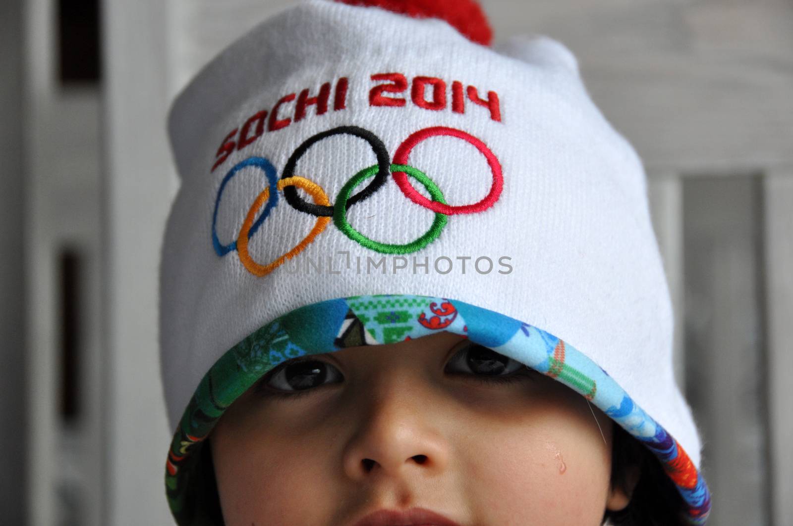 Girl with hat XXII Winter Olympic Games Sochi 2014 logo, Russia