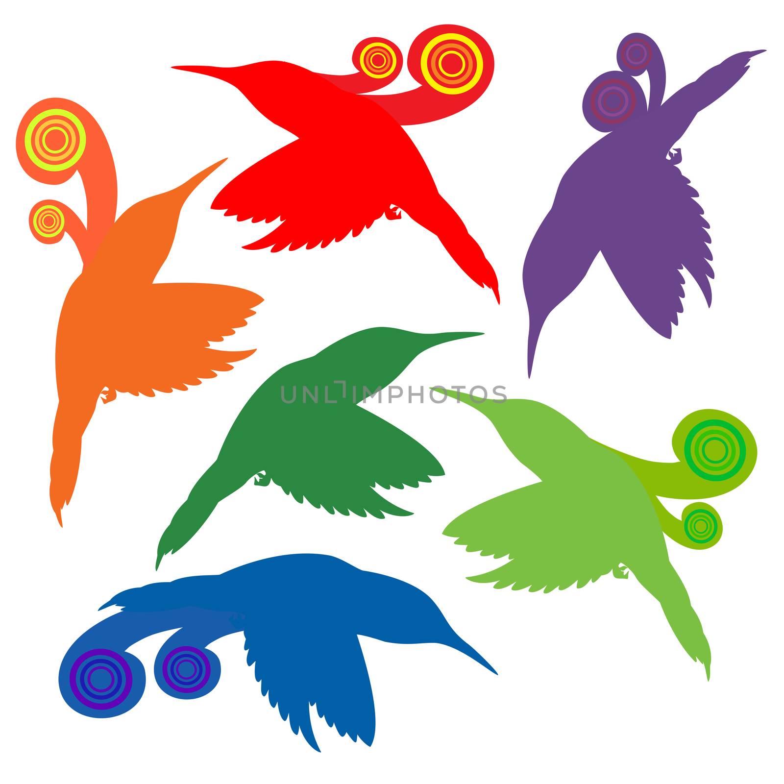 A modern and abstract representation of birds
