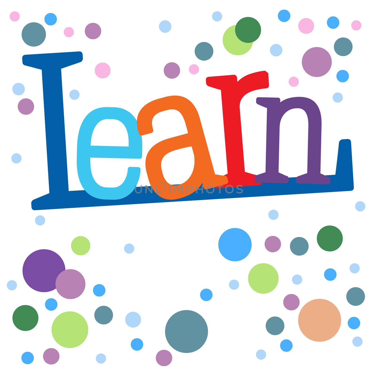 A simple illustration of the basic word, "LEARN"