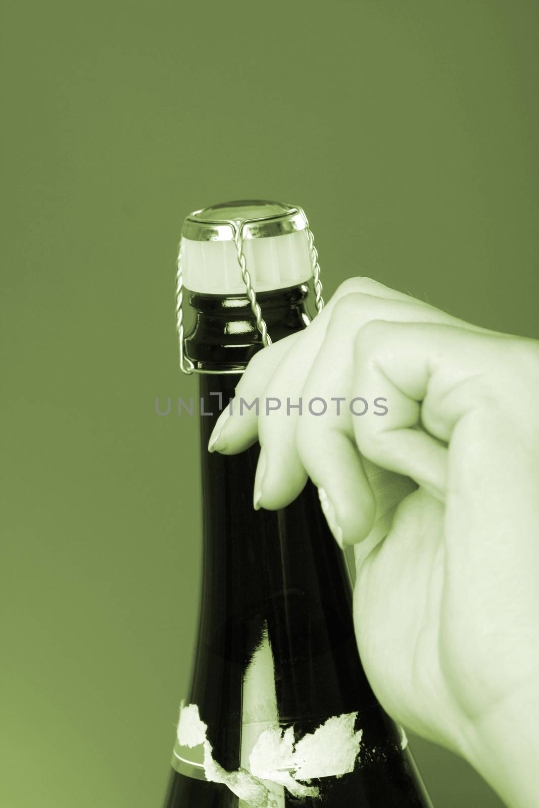 Opening champagne bottle by arosoft