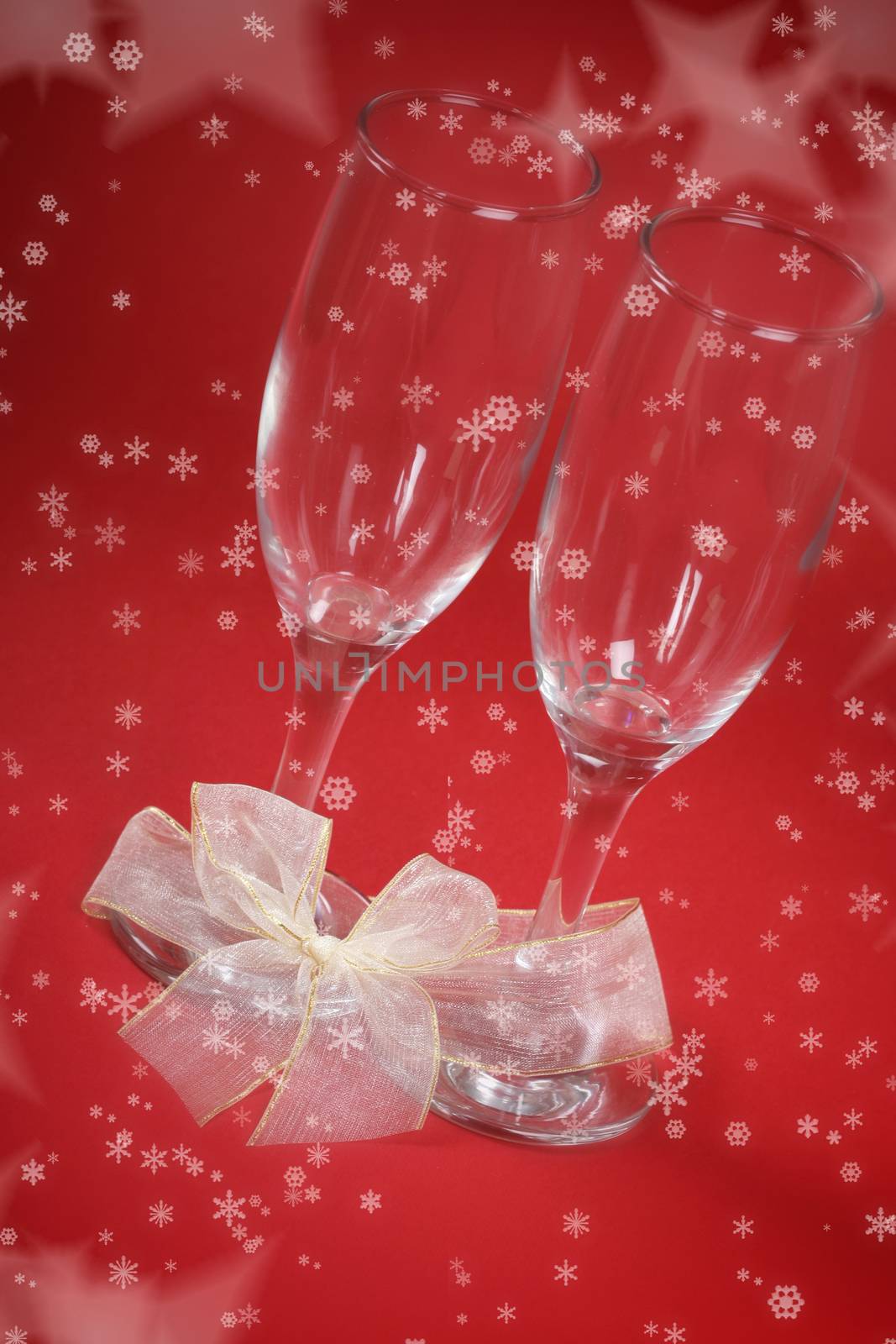 New year party with champagne glasses